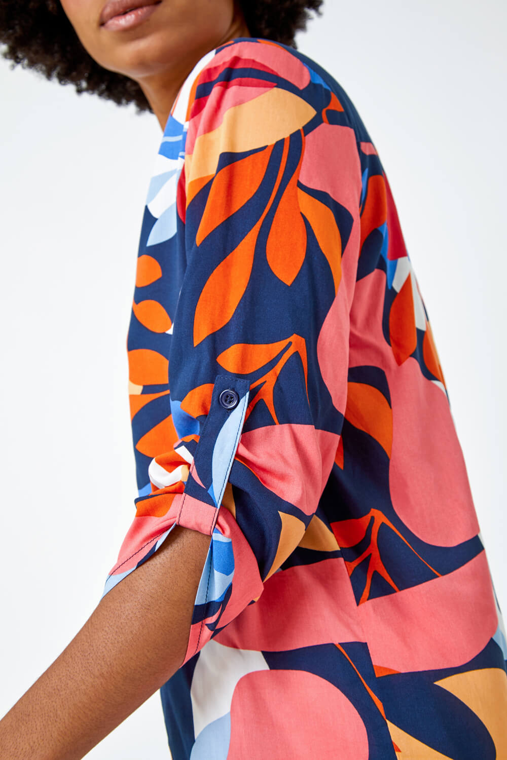 CORAL Abstract Print Oversized Shirt, Image 5 of 5