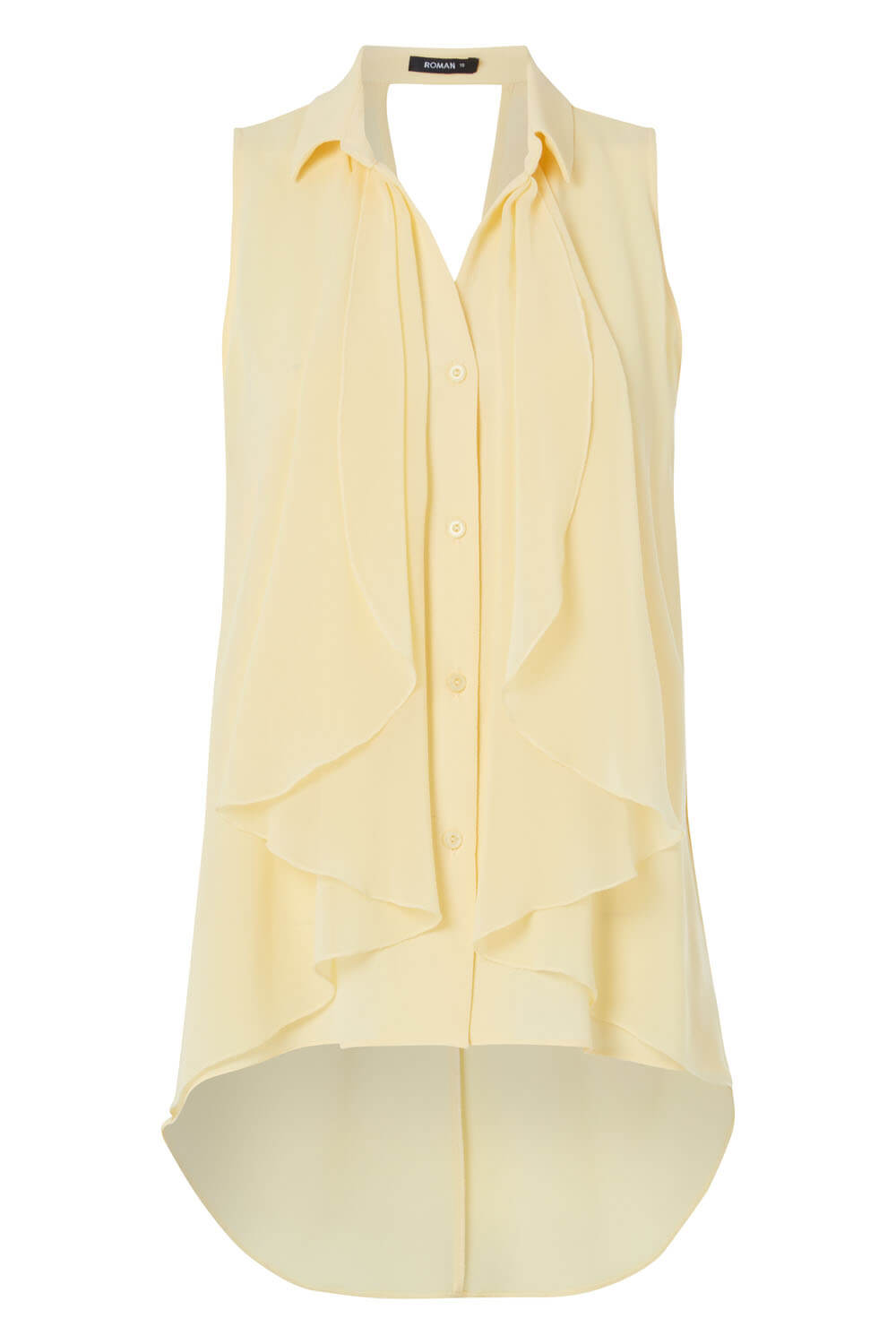 Lemon  Waterfall Front Button Up Blouse, Image 5 of 5