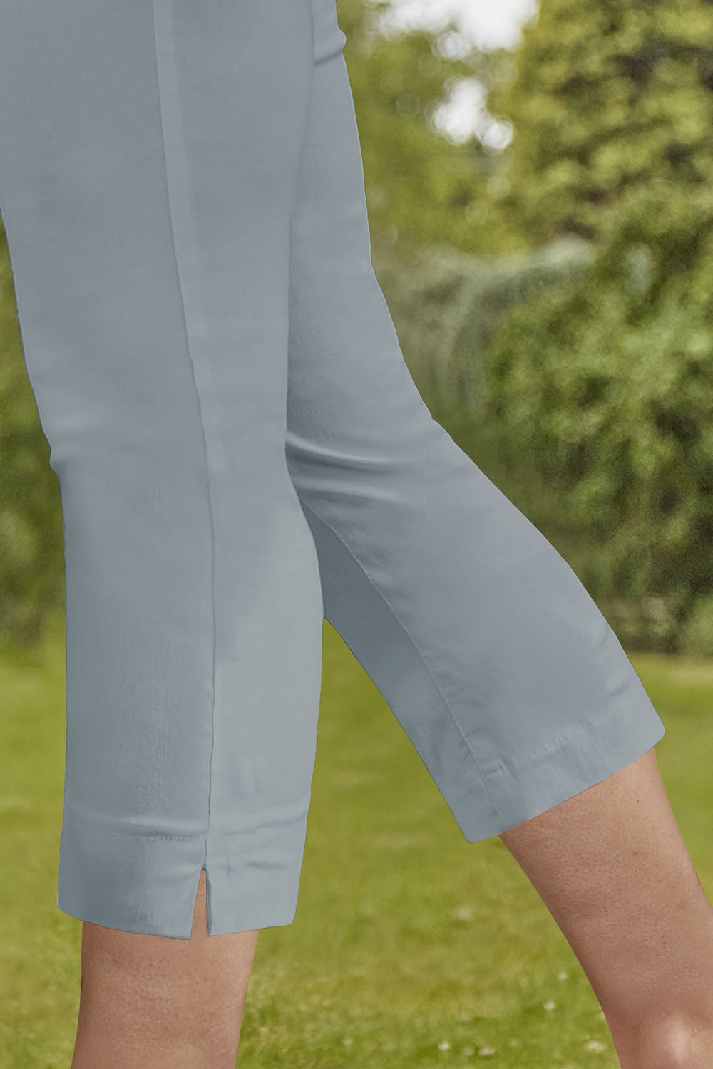 Grey Cropped Stretch Trouser, Image 4 of 5