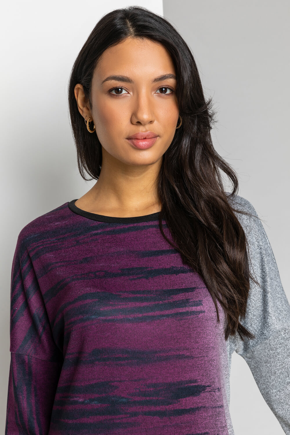 Purple Ombre Animal Print Slouch Dress, Image 5 of 5