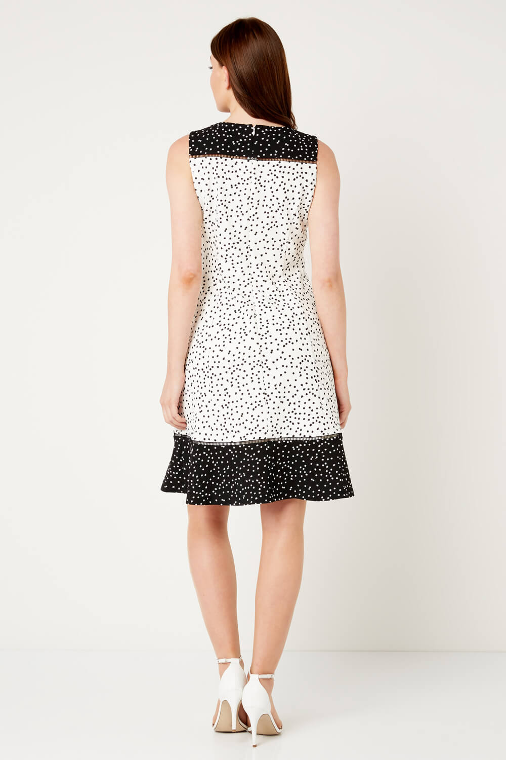 Ivory  Polka Dot Fit and Flare Dress, Image 2 of 3