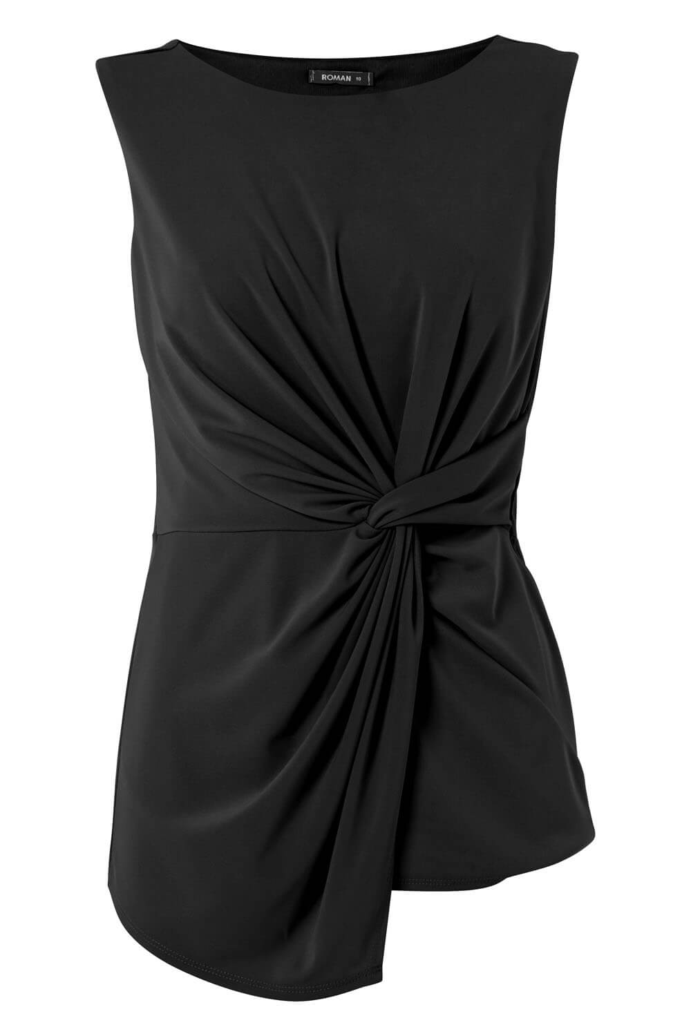 Black Sleeveless Knot Front Top , Image 4 of 8