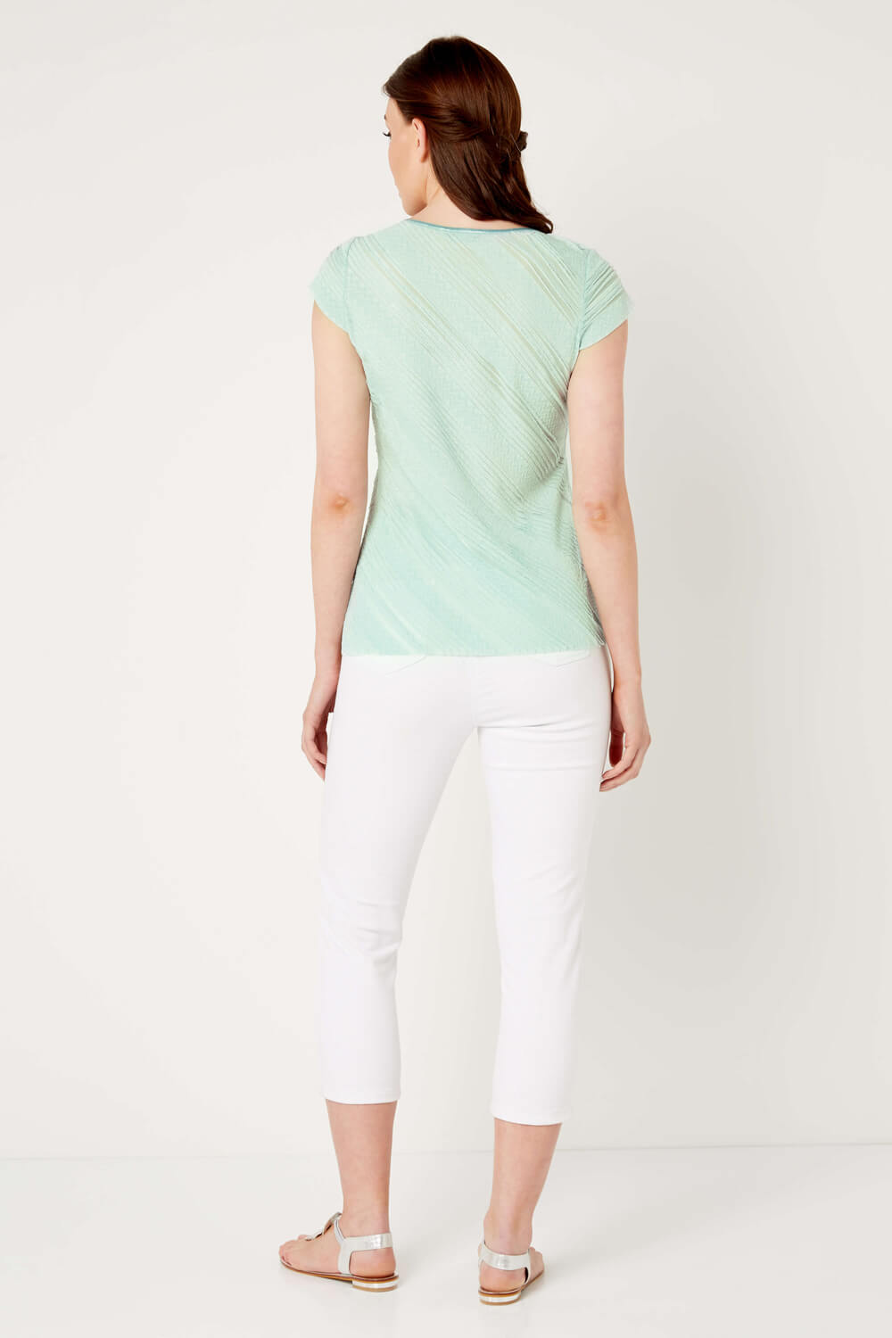 Mint Frill Jersey Top , Image 2 of 4