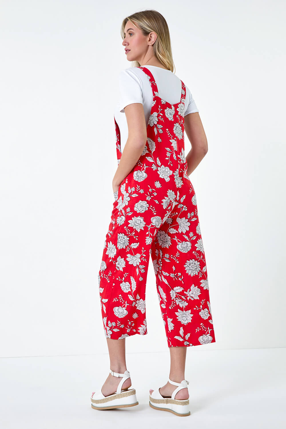 CORAL Floral Print Pocket Jumpsuit, Image 3 of 5