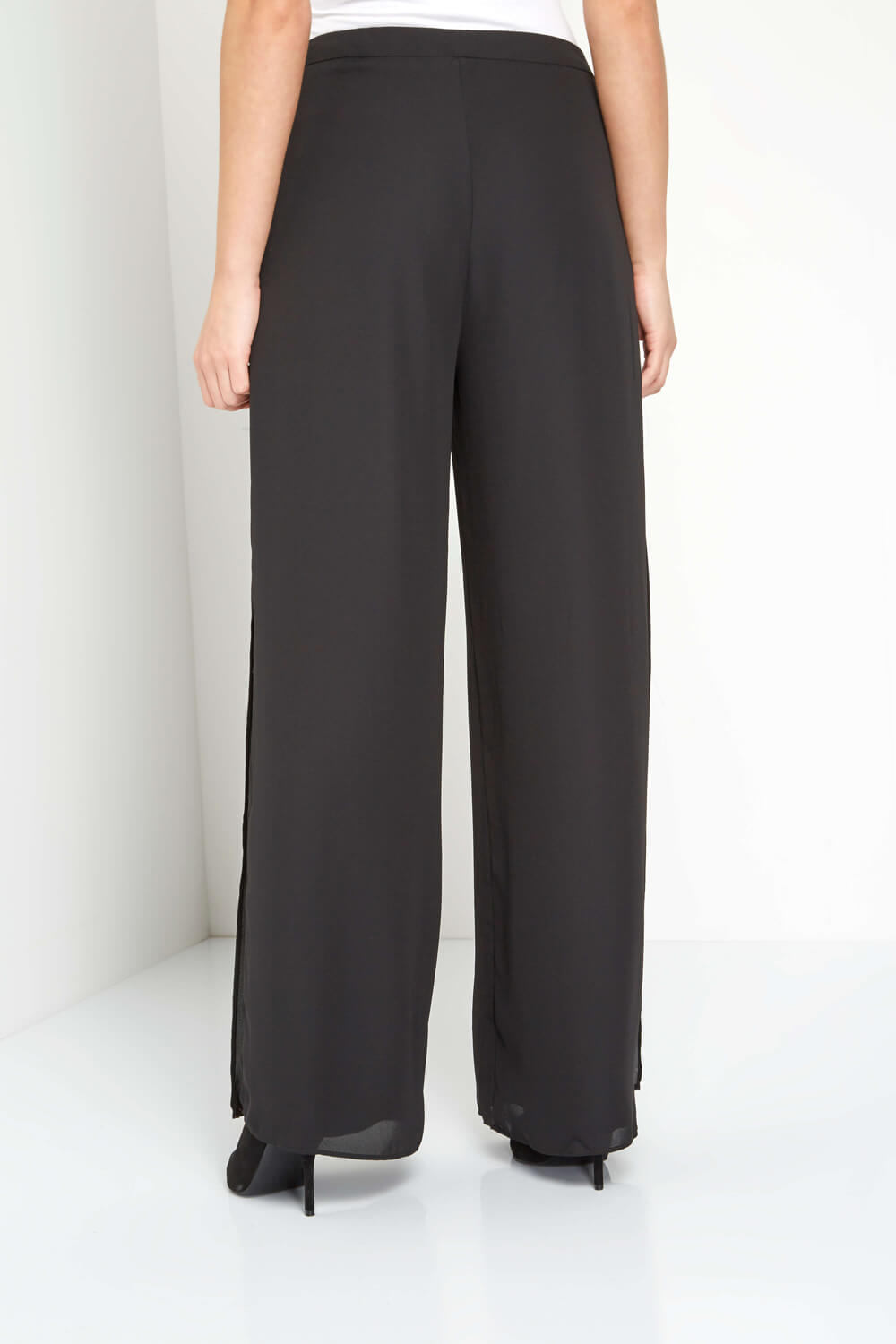 Black Side Split Trousers, Image 4 of 5