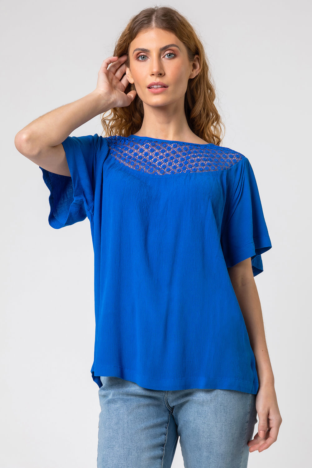 Lace Panel Tunic Top