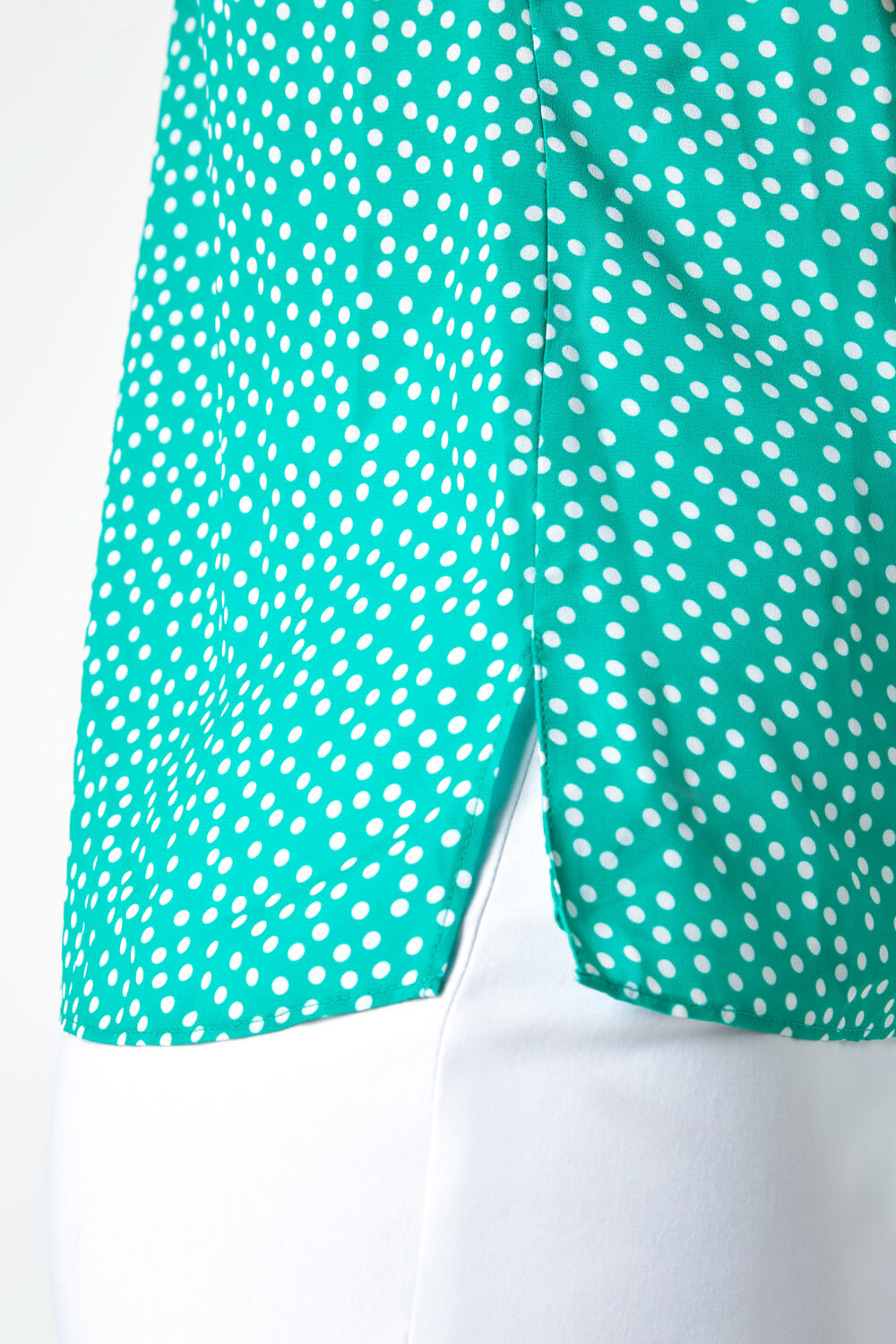Green Polka Dot Print Cami Top, Image 5 of 5