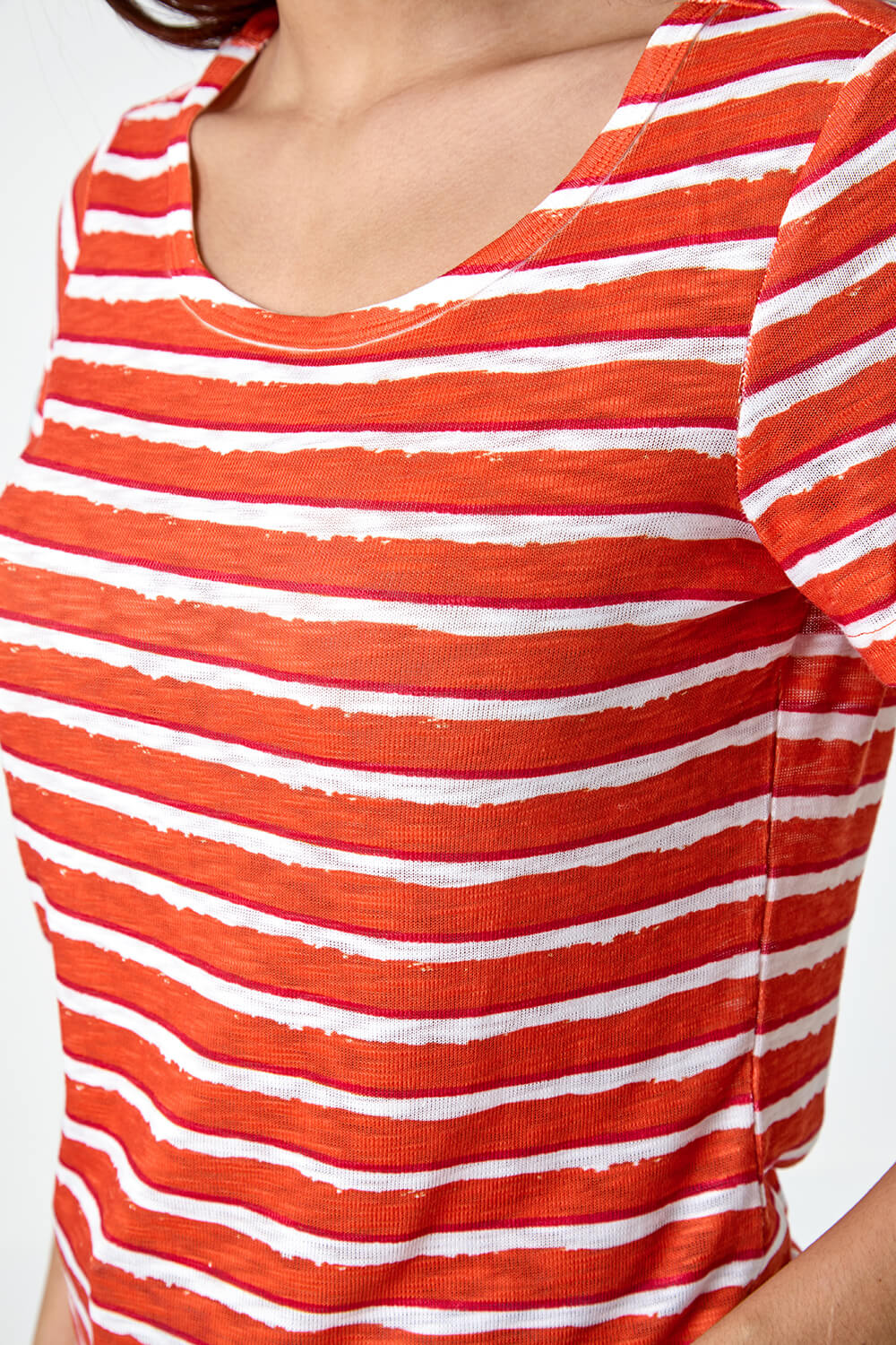 ORANGE Burnout Stripe Print T-Shirt, Image 5 of 5