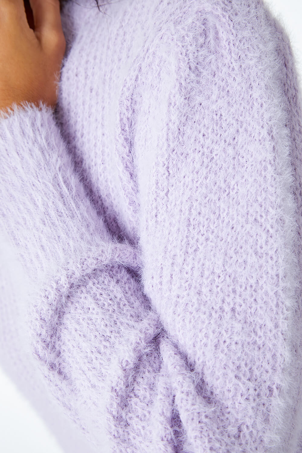 Lilac Fluffy Textured Jumper, Image 5 of 5