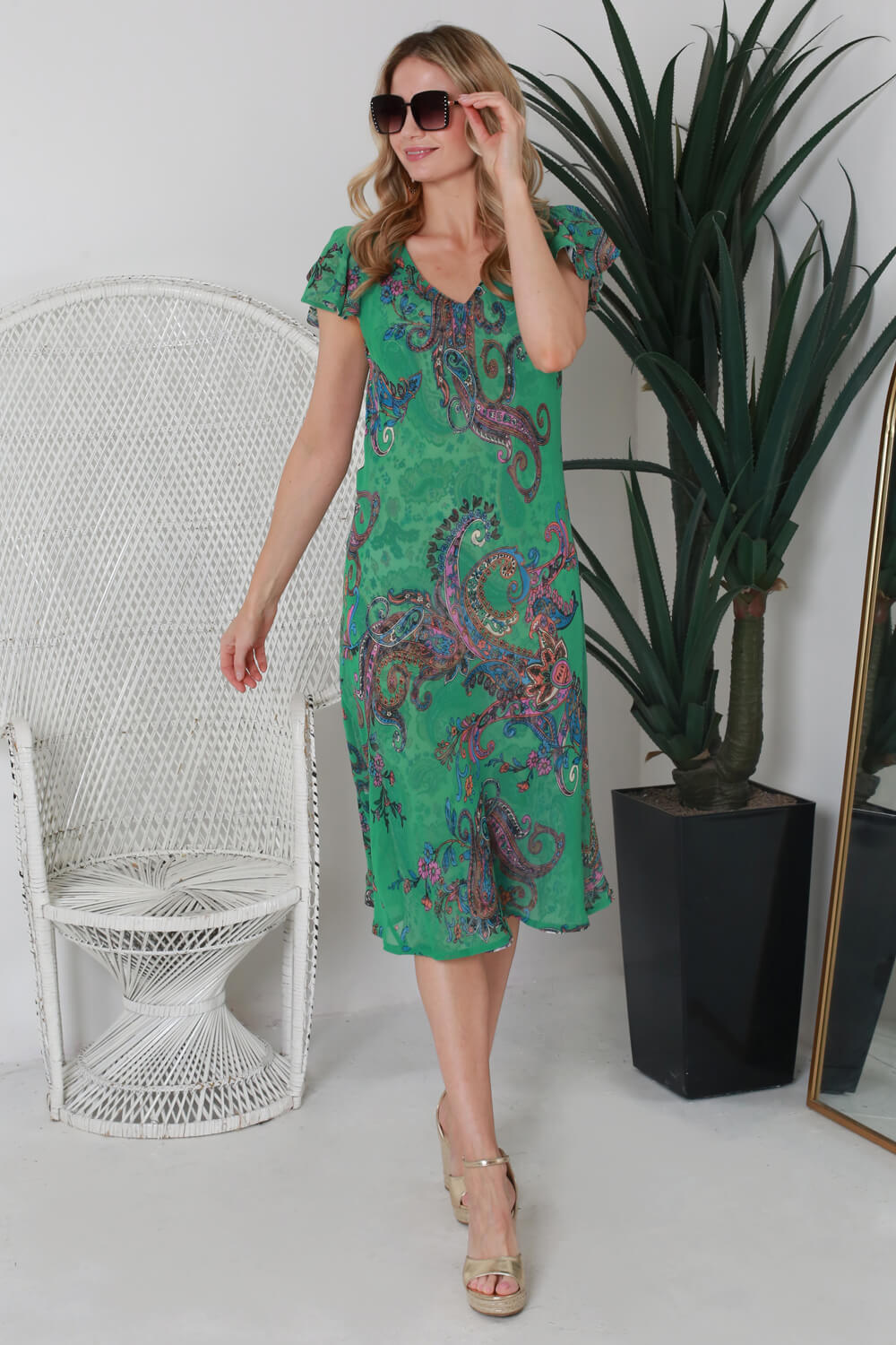 Emerald Julianna Printed Reversible Dress, Image 5 of 5