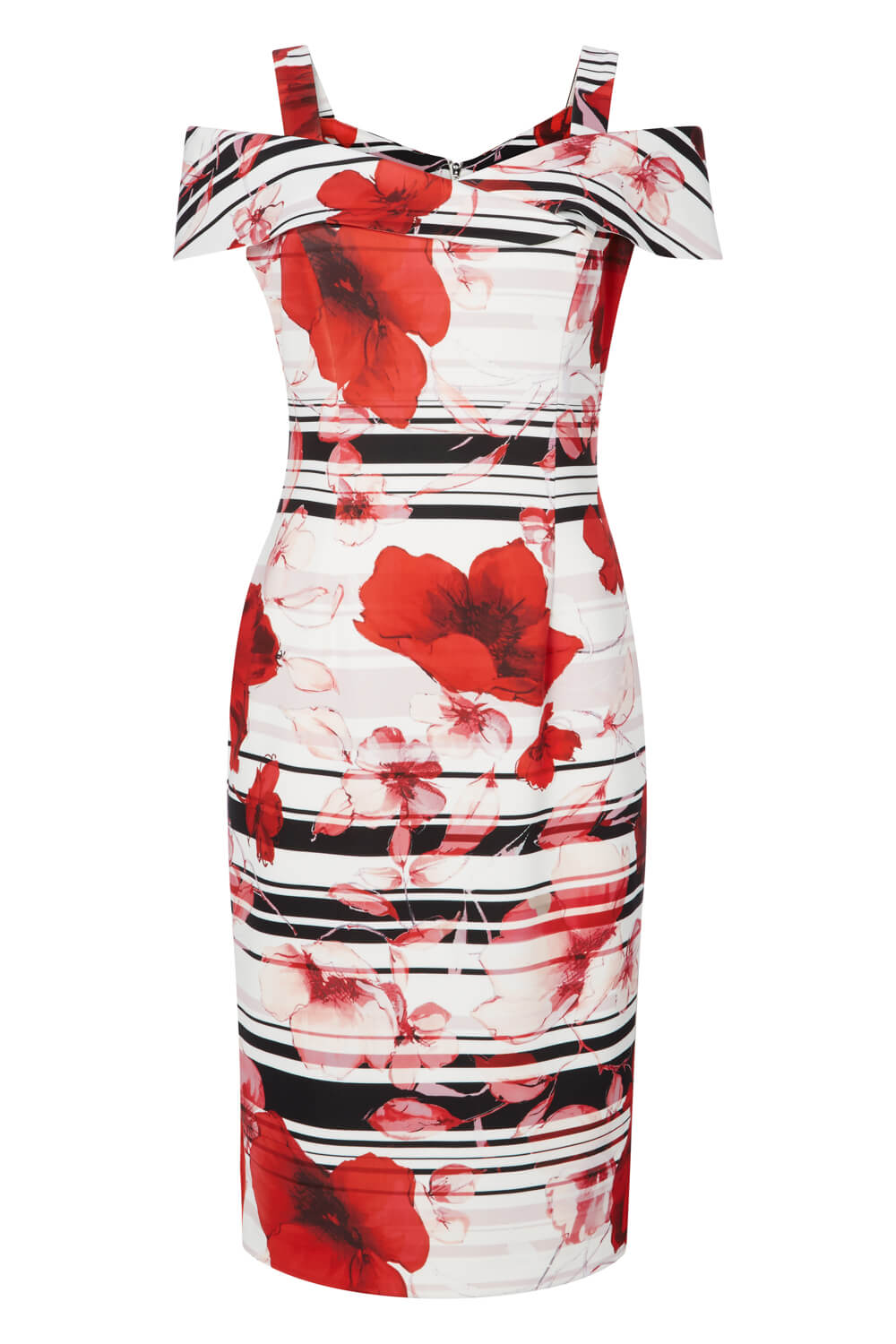 Red Cold Shoulder Poppy Dress, Image 5 of 5