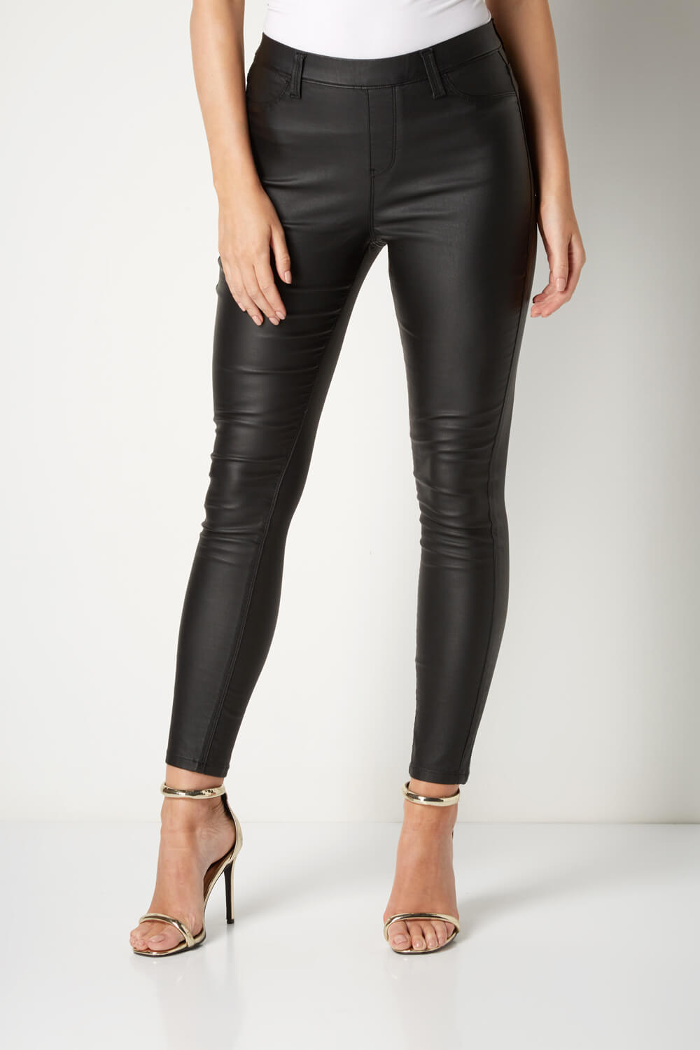 faux leather jeggings
