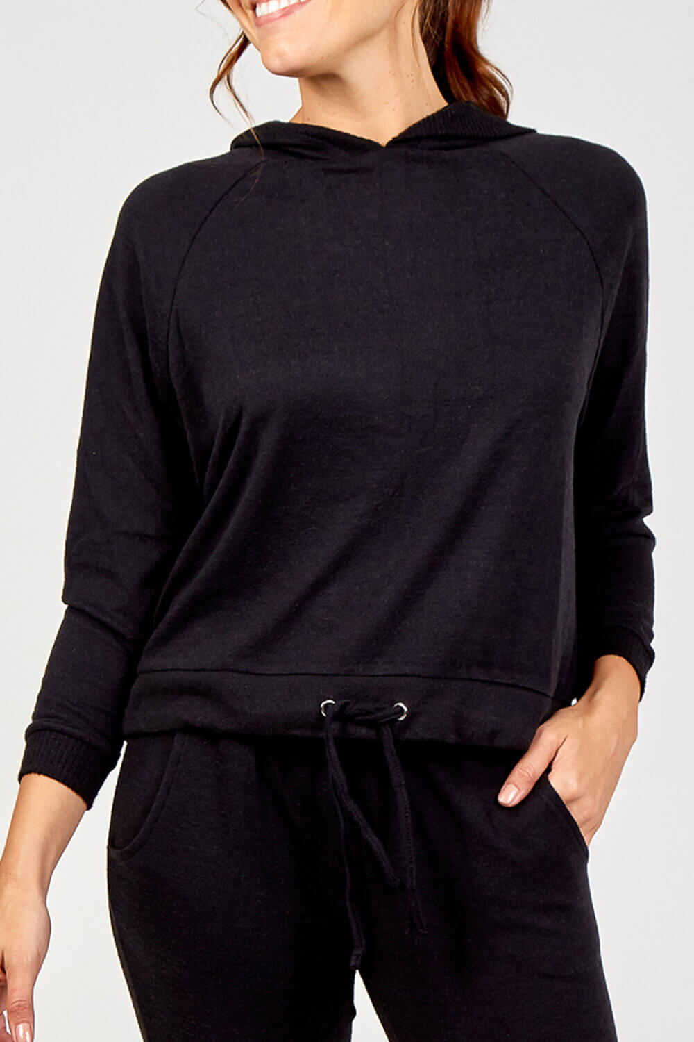 Tie Front Hooded Lounge Top