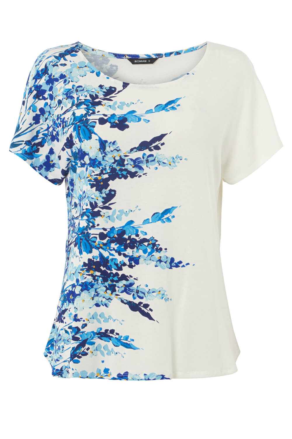 Ivory  Floral Border Print T-Shirt, Image 4 of 4