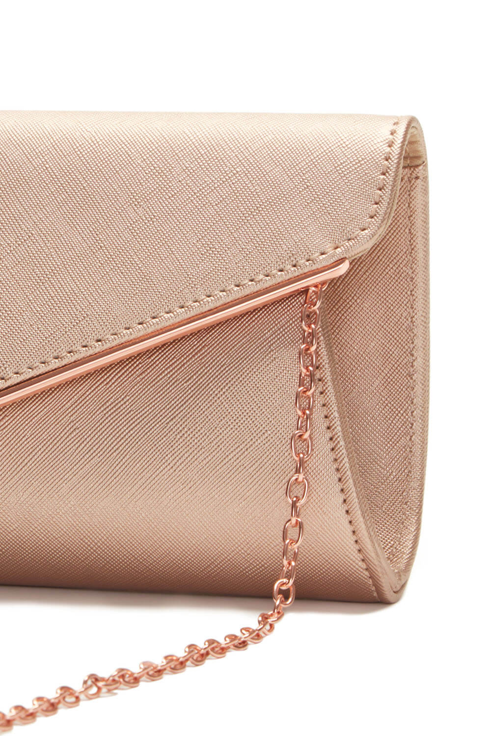 large rose gold clutch bag