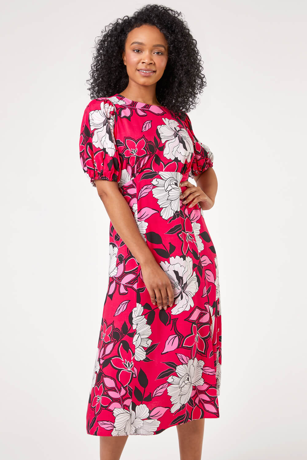 Floral plus size store dresses with sleeves