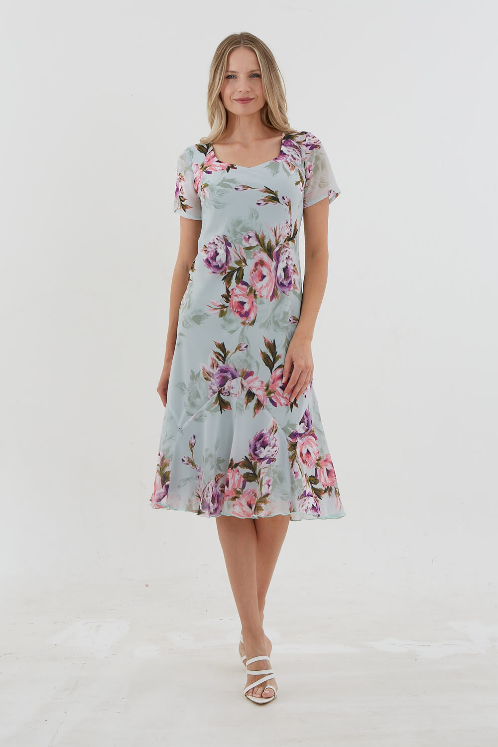 Julianna Floral Print Chiffon Dress