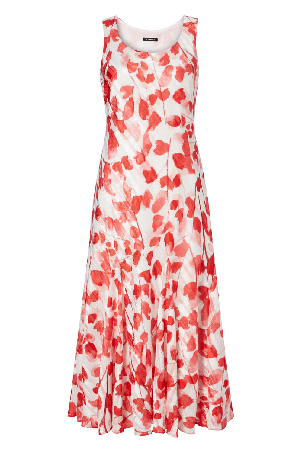 Red Poppy Print Bias Cut Dress, Image 4 of 4