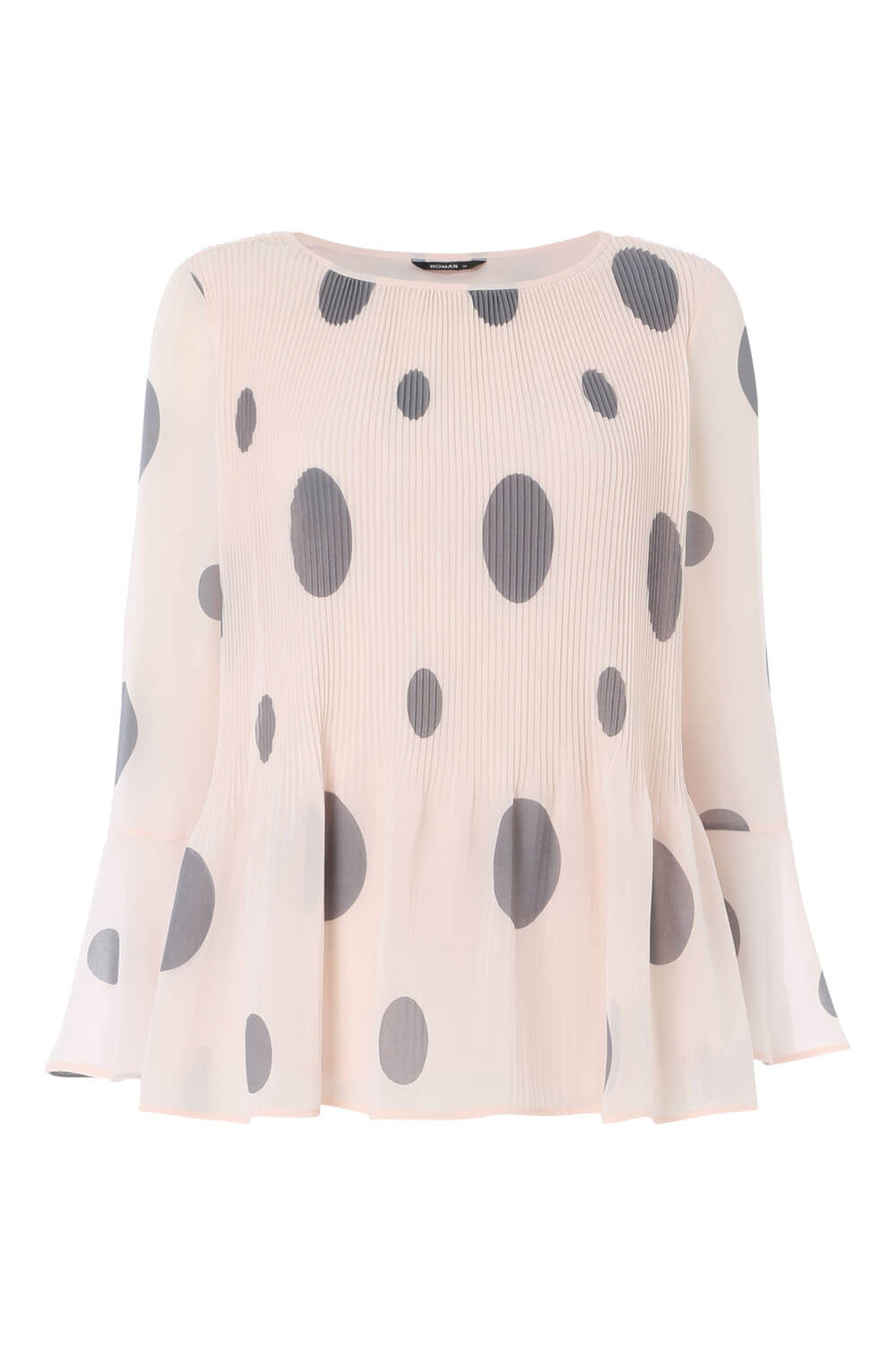 PINK Spot Print Pleated top , Image 4 of 8