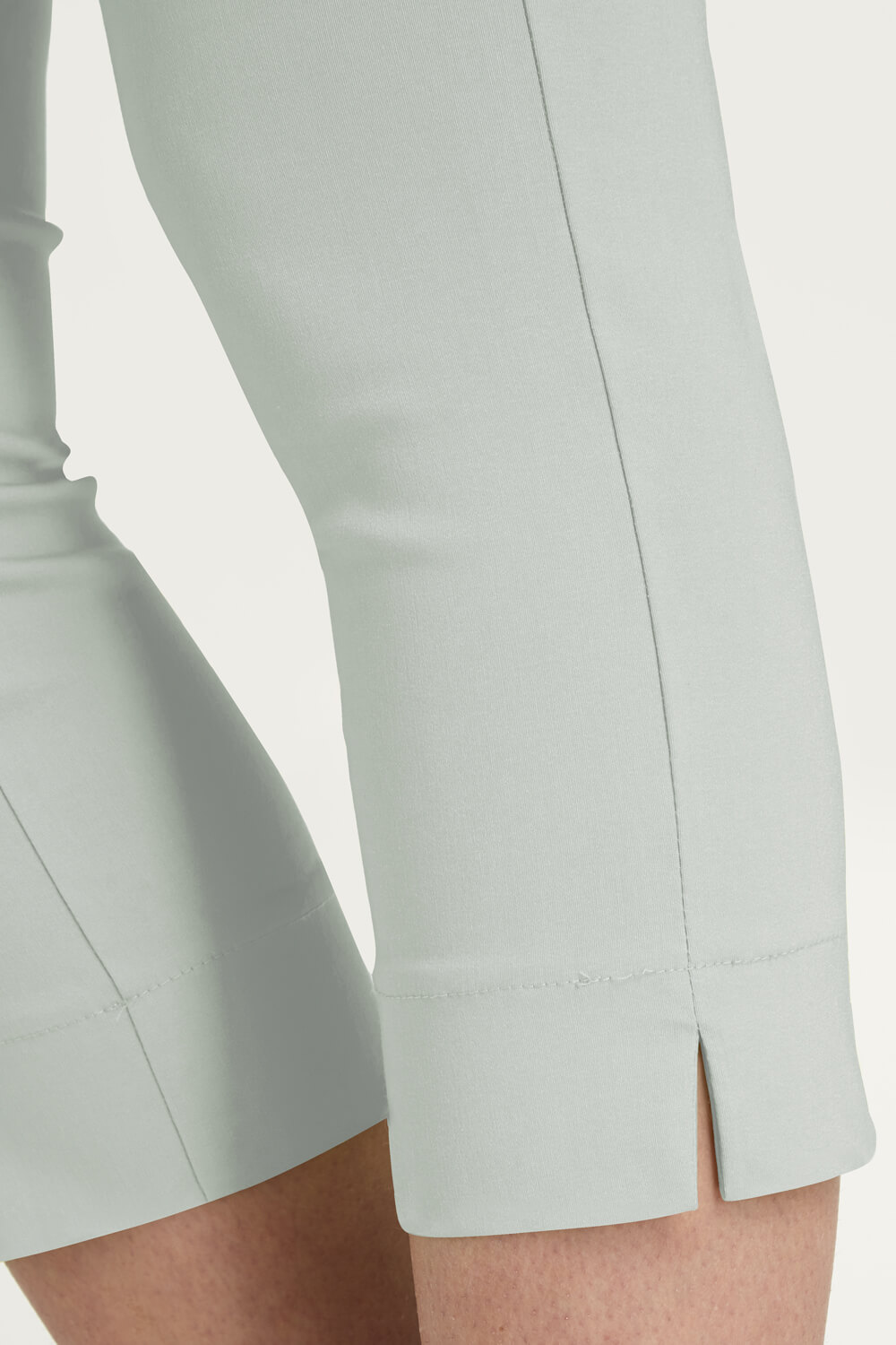 Sage Green Cropped Stretch Trouser, Image 3 of 6