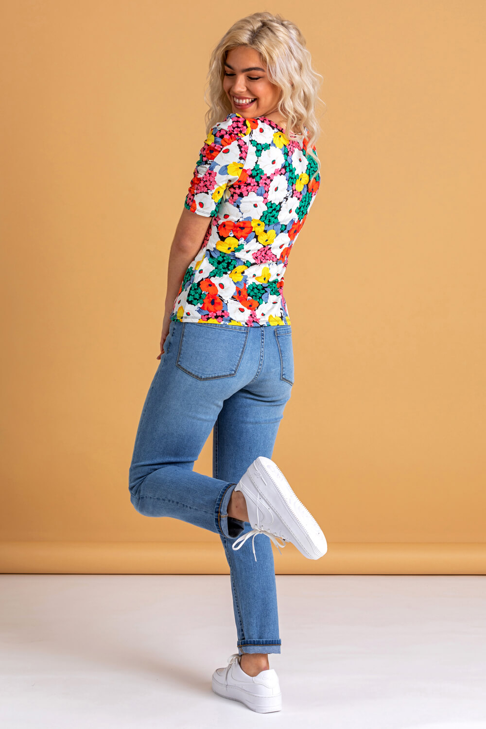 Multi  Bold Floral Print T-Shirt, Image 2 of 4