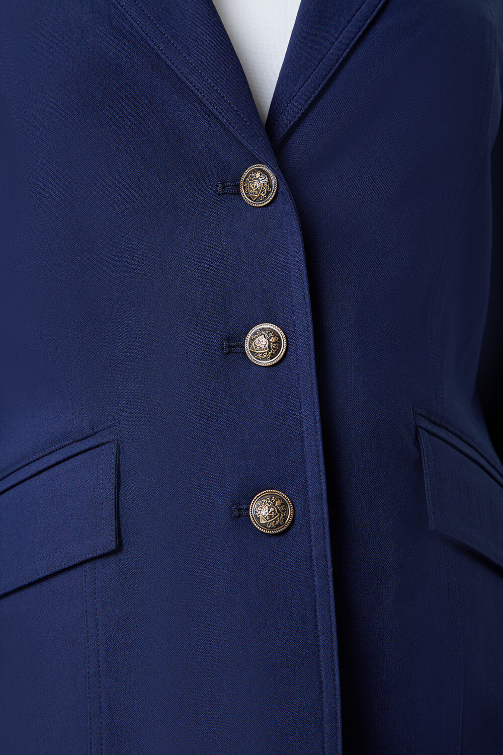 Navy  Button Detail Stretch Blazer, Image 5 of 5