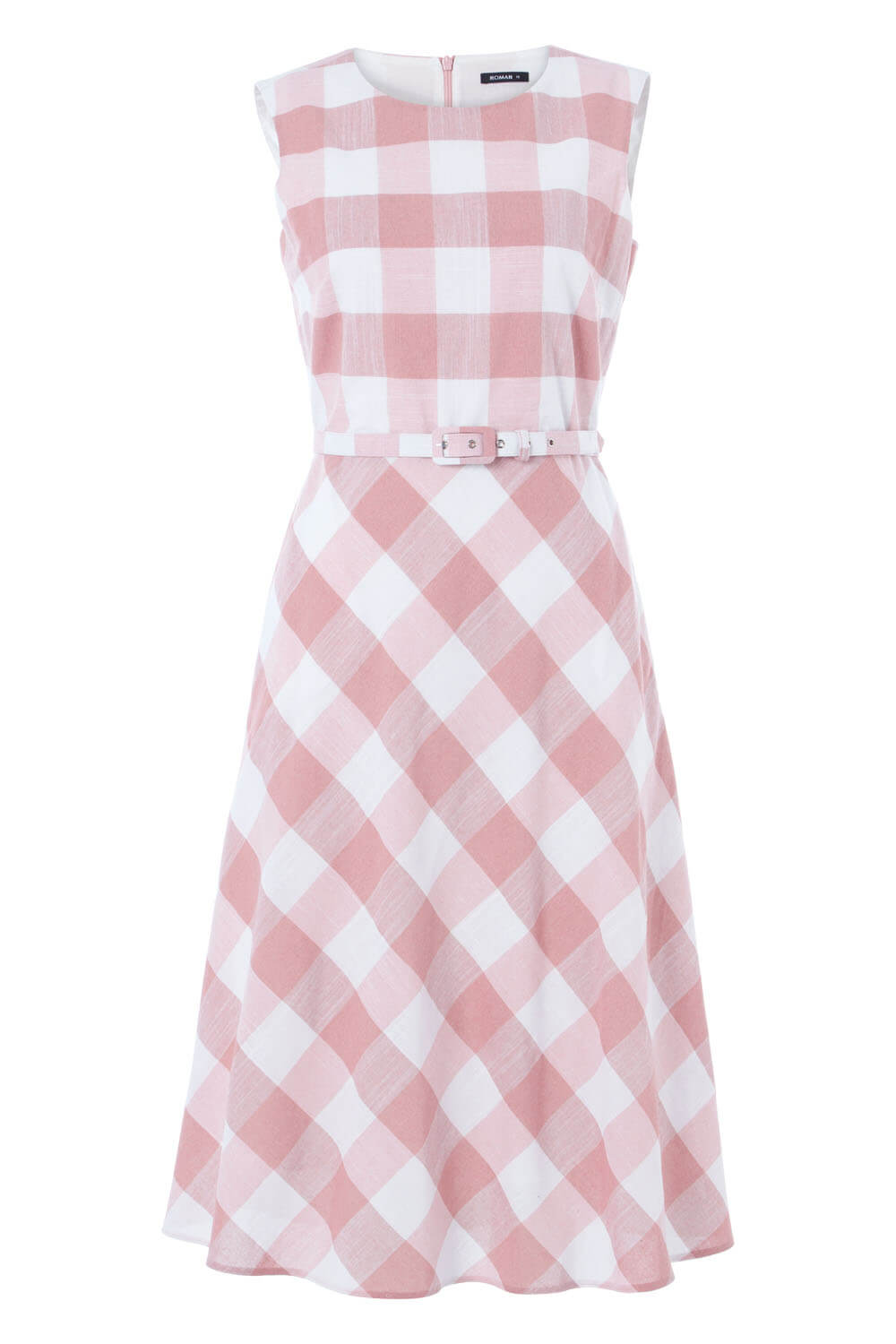 PINK Check Print Fit and Flare Dress, Image 5 of 5