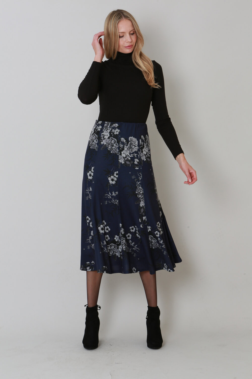 Julianna Floral Print Midi Skirt