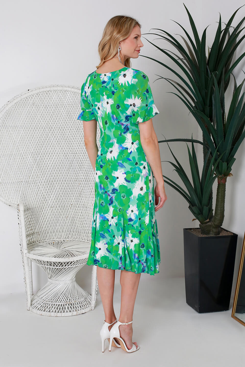 Mint Julianna Floral Print Godet Dress, Image 3 of 4