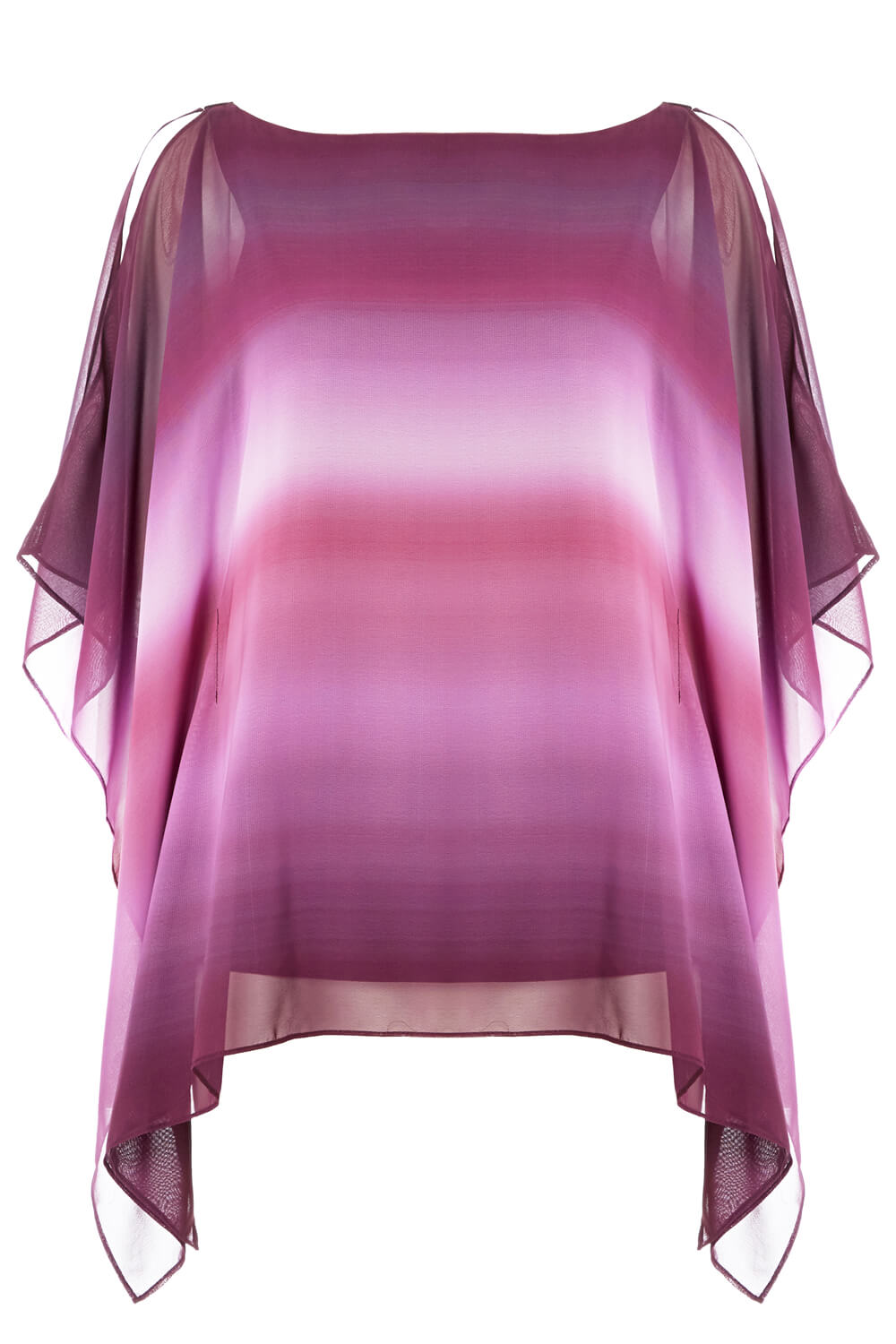 Purple Ombre Cold Shoulder Overlay Top, Image 5 of 5