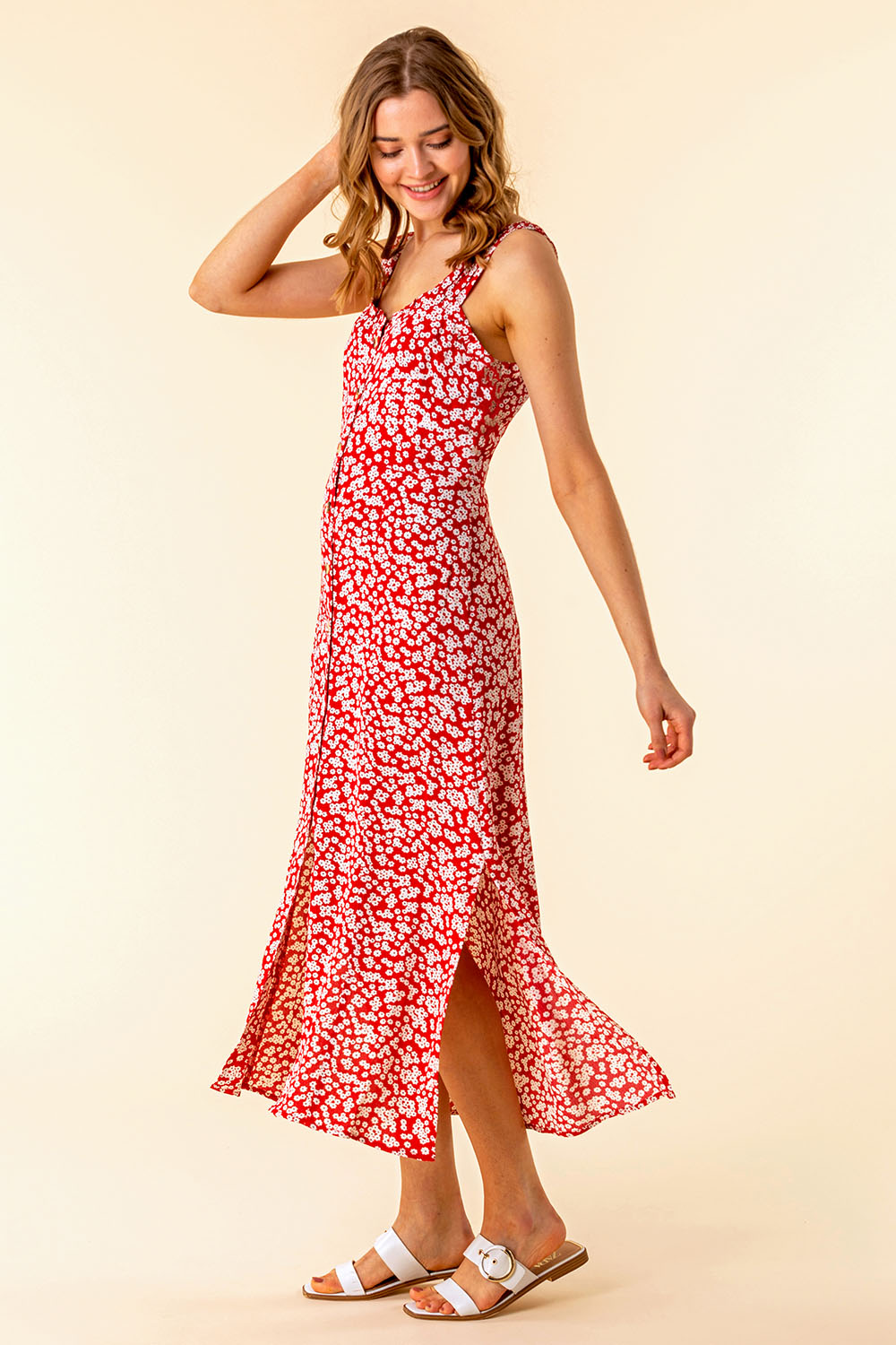 Ditsy Floral Button Through Dress in ...