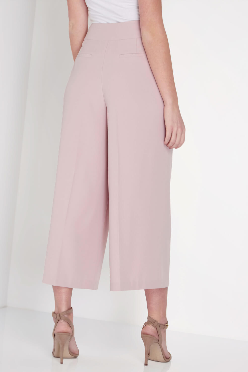 Light Pink Cropped Wide Leg Culotte , Image 3 of 5