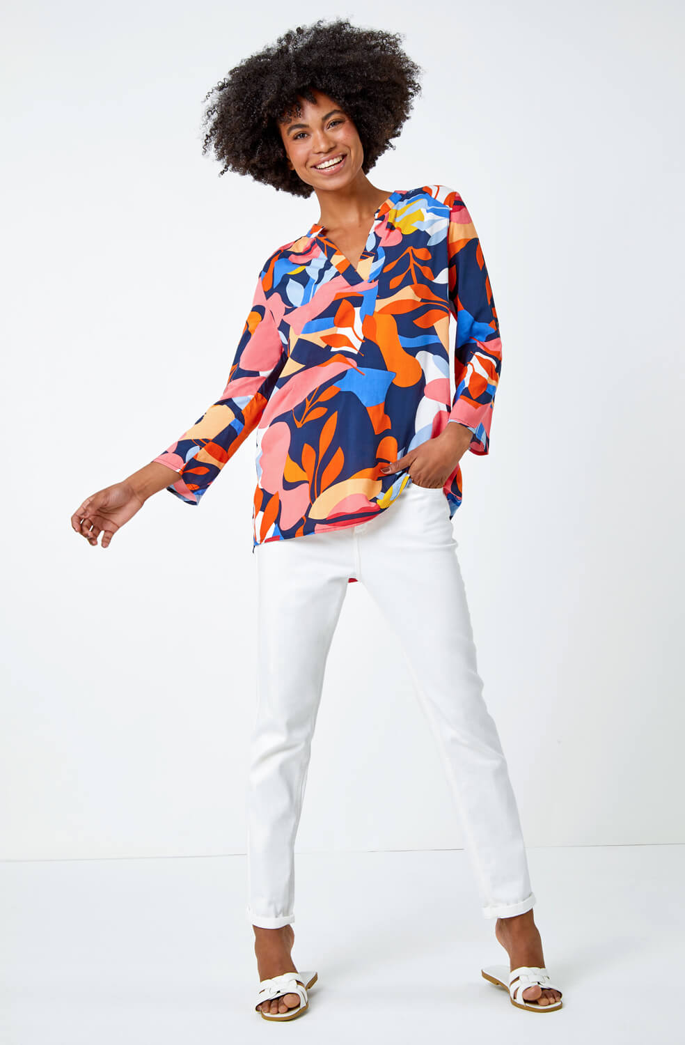 CORAL Abstract Print Oversized Shirt, Image 2 of 5