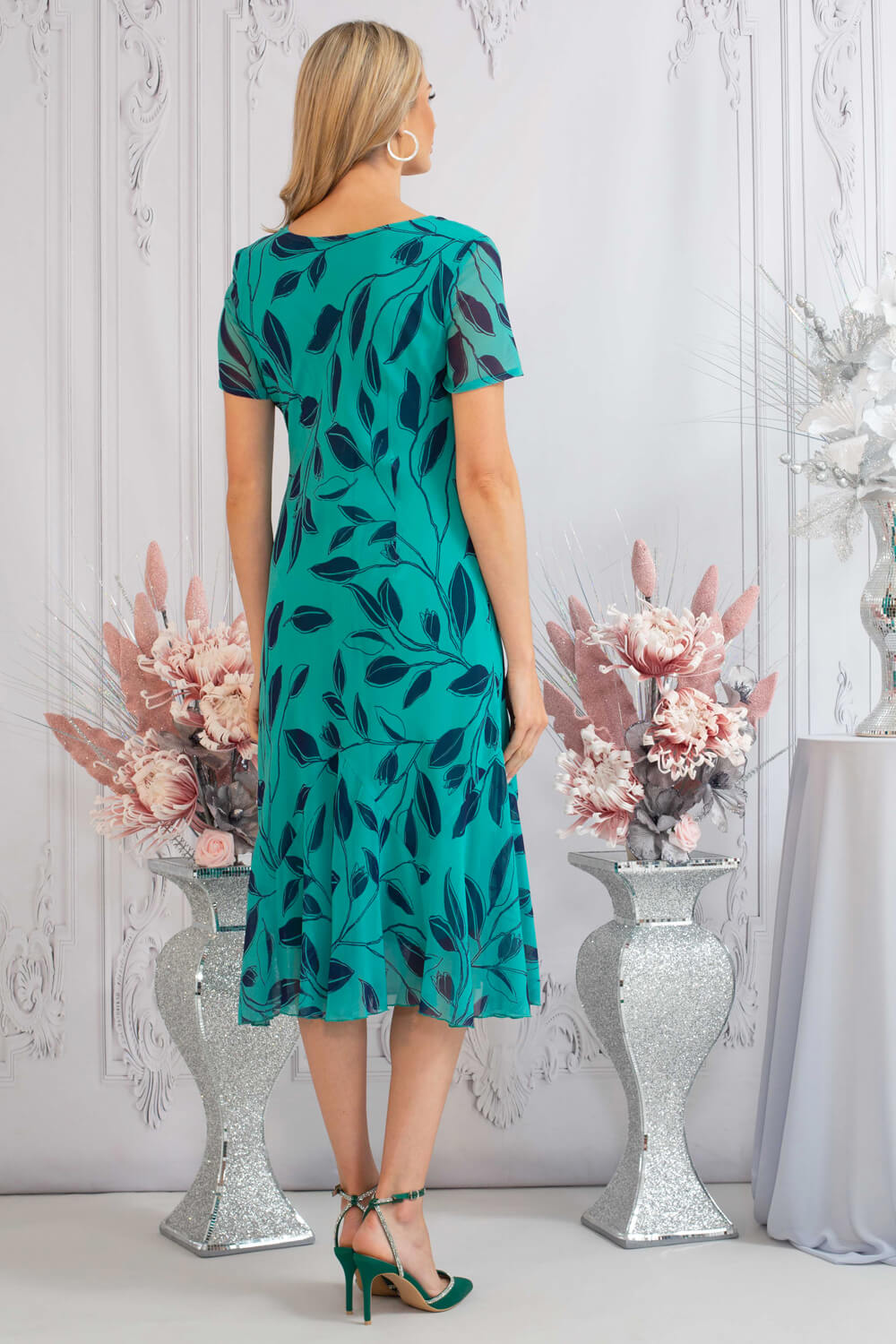 Jade Julianna Floral Print Chiffon Dress, Image 3 of 4
