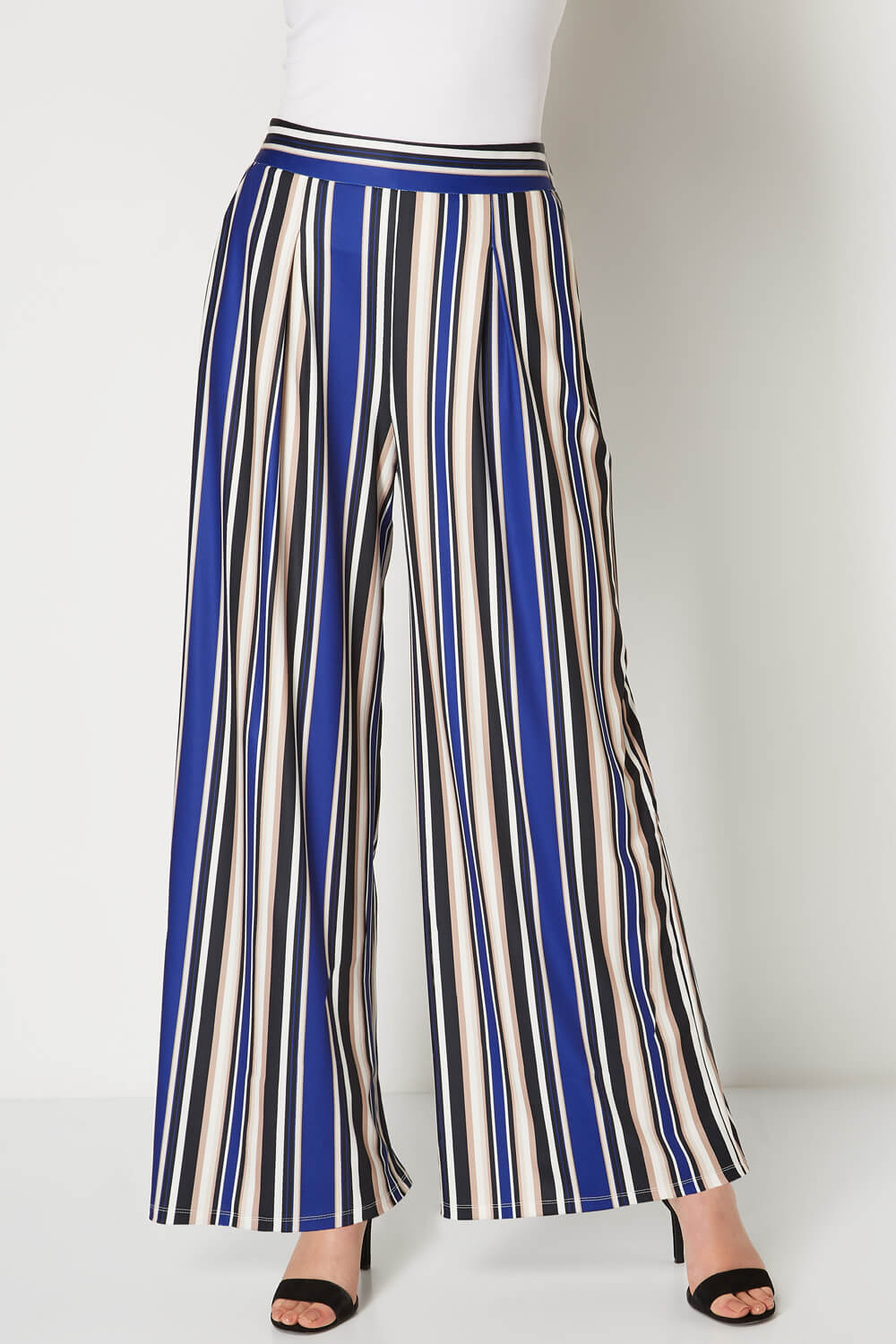 Stripe Ribbed Palazzo Trousers 