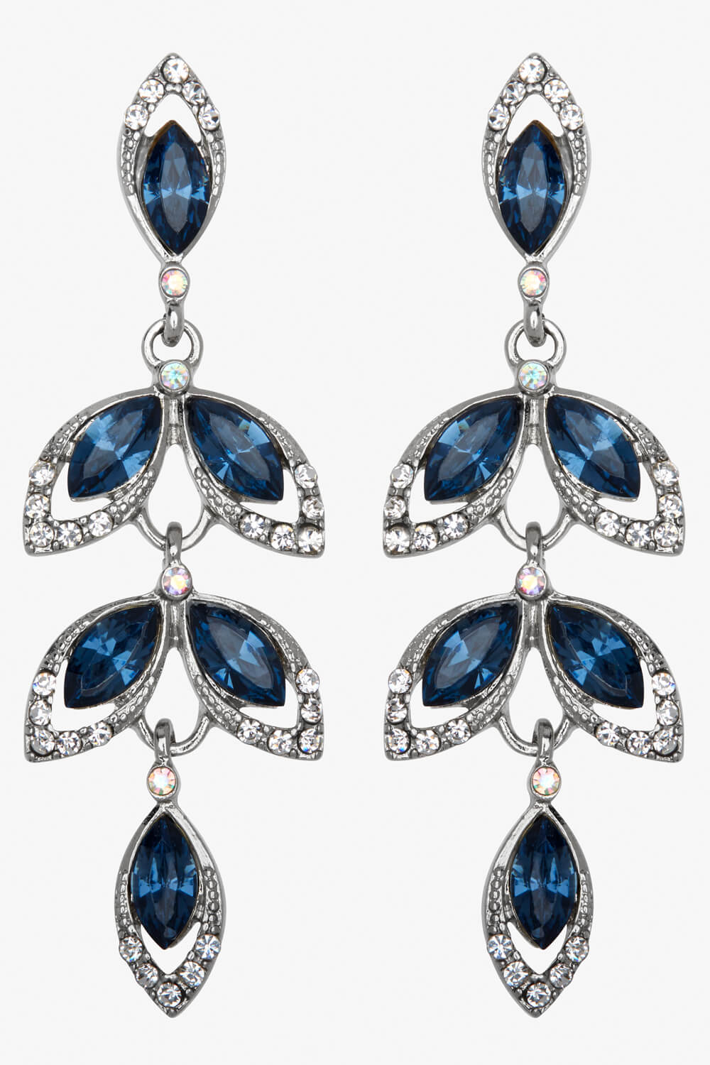 Blue Leaf Drop Earrings, Image 2 of 4