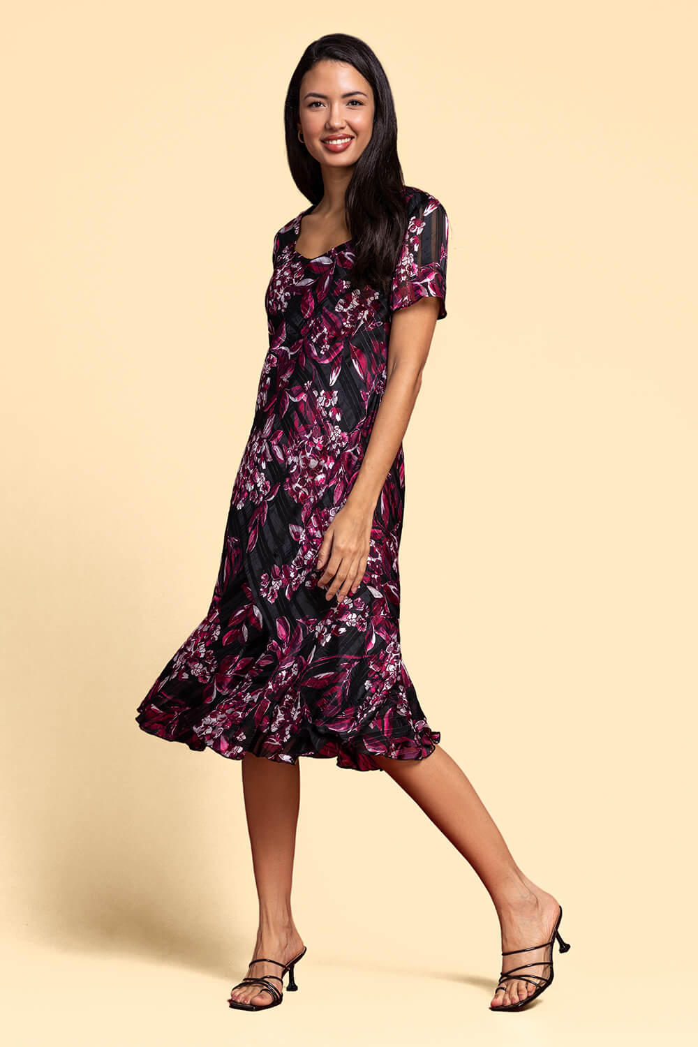 Port Floral Shimmer Fit & Flare Dress, Image 5 of 5
