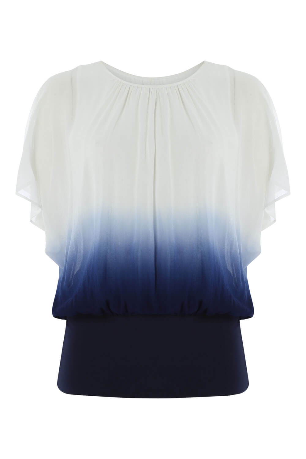 Navy  Ombre Batwing Top, Image 4 of 8