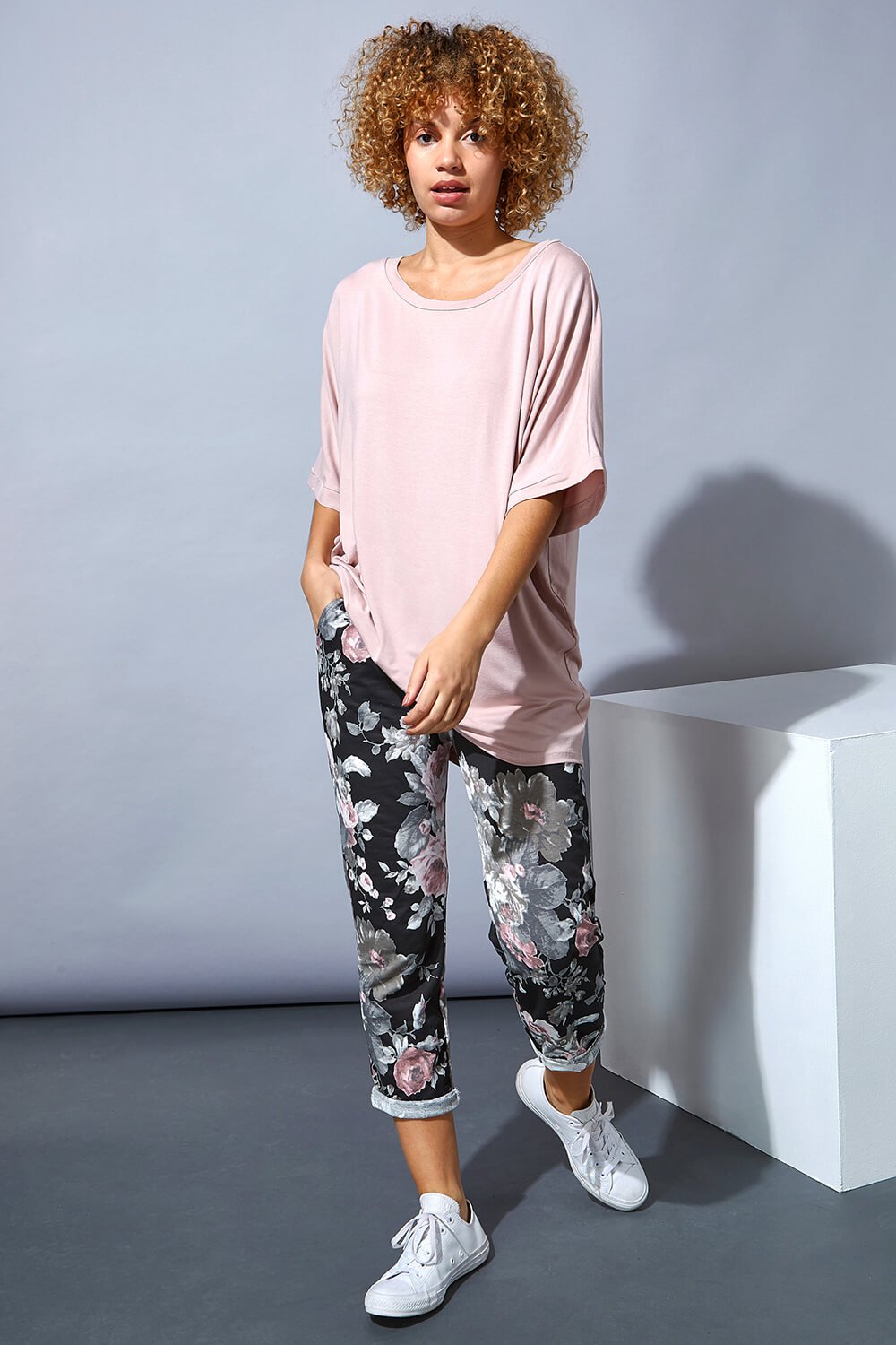 Light-Pink Short Sleeve Lounge T-Shirt, Image 2 of 4