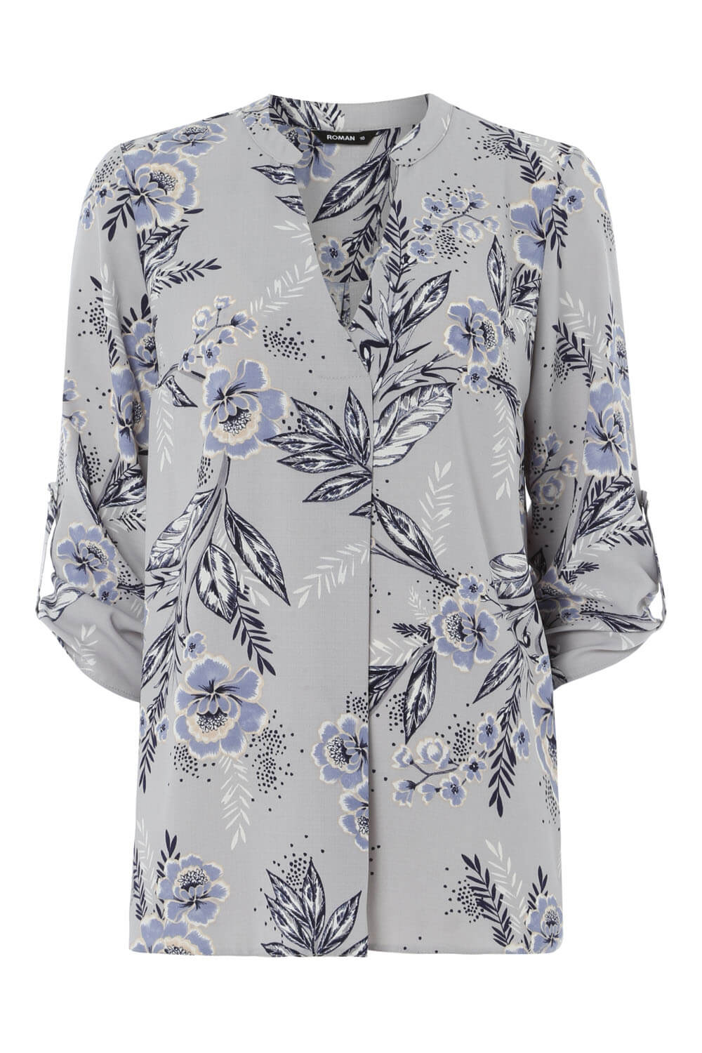 Floral Oversized Shirt in Light Blue - Roman Originals UK