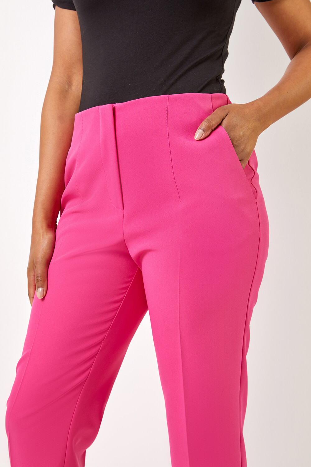 PINK Petite Soft Jersey Tapered Trouser, Image 3 of 4