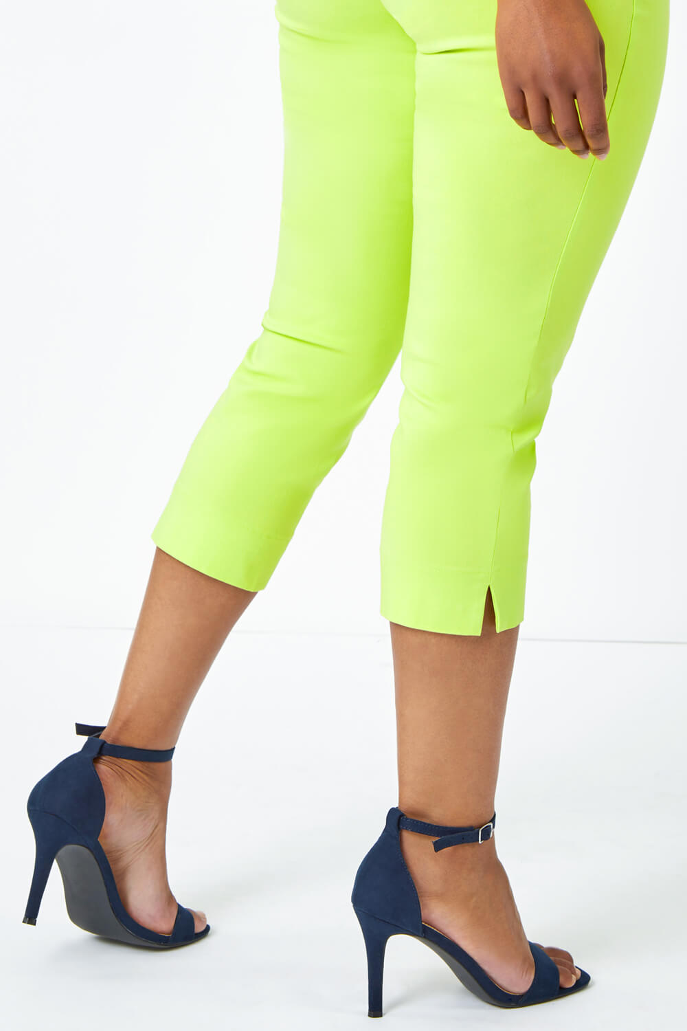 Lime Petite Cropped Stretch Trouser, Image 5 of 5
