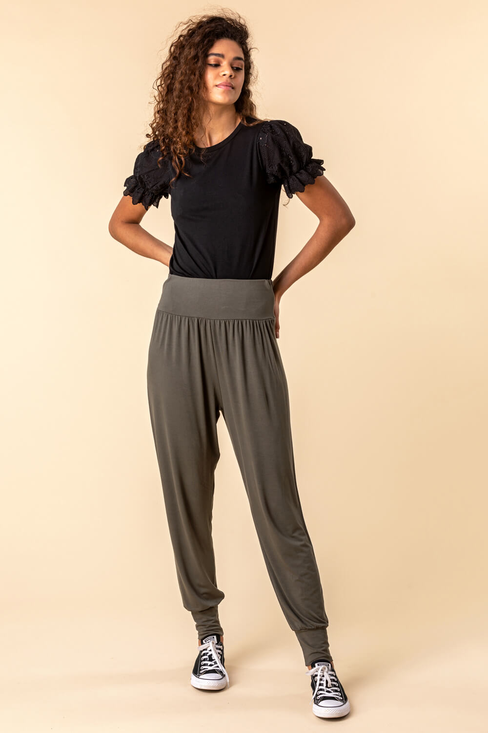 YOURS Curve Plus Size Black Jersey Harem Cargo Trousers | Cargo trousers,  Clothes, Curves fashion