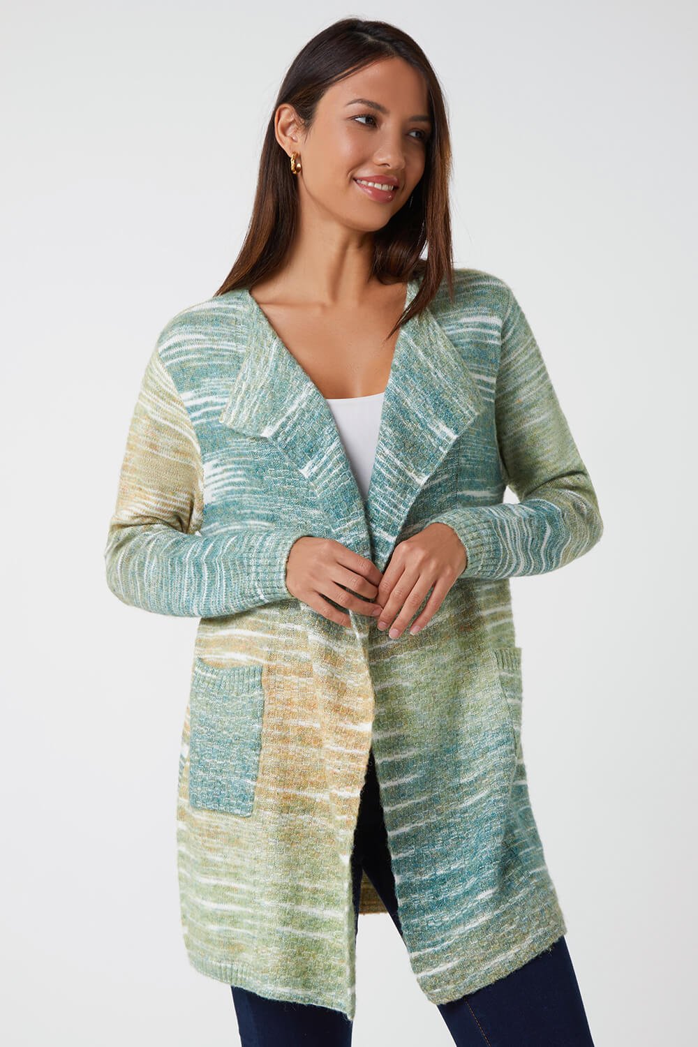 Ombre Longline Knitted Cardigan 
