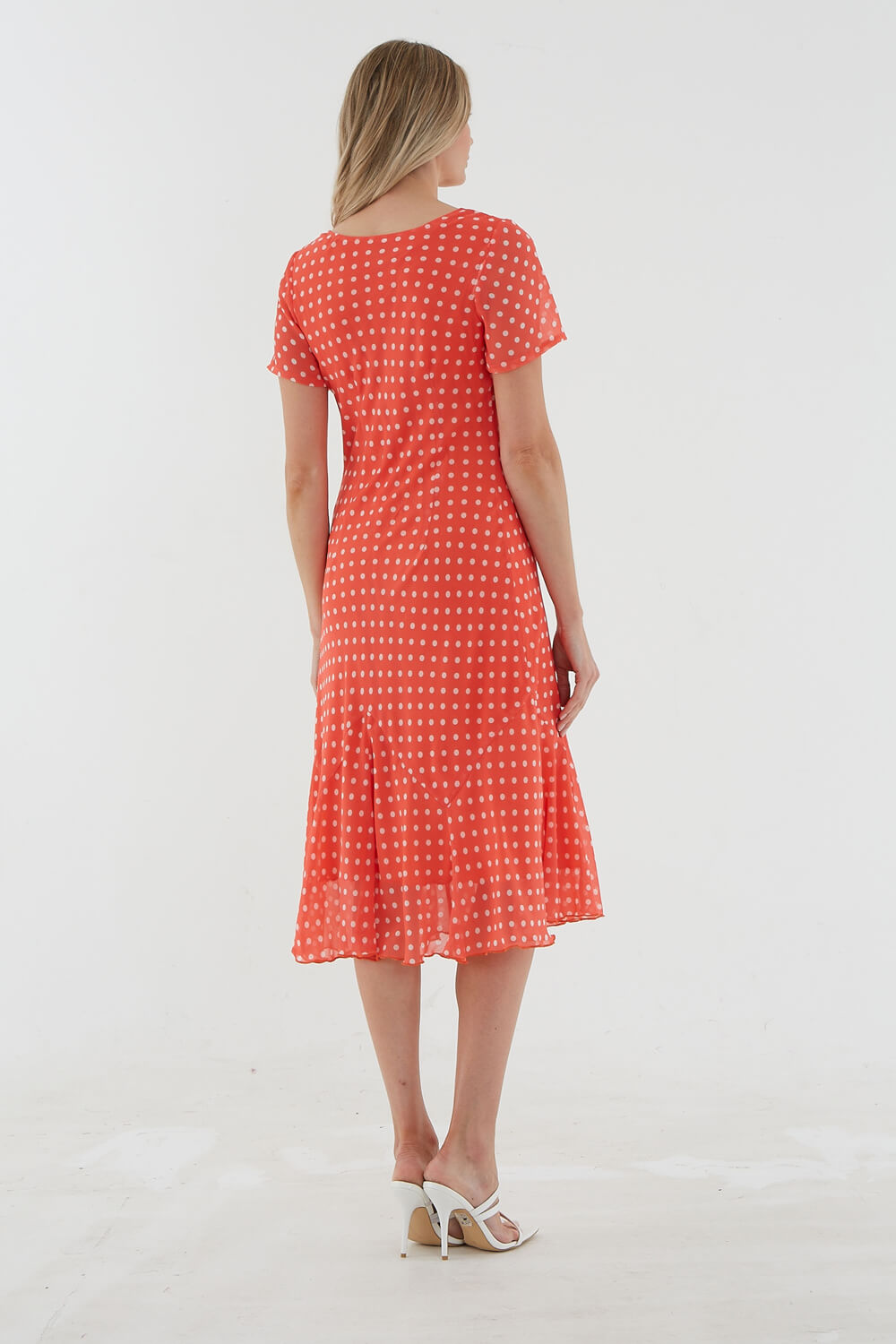 CORAL Julianna Spot Print Chiffon Dress, Image 2 of 3
