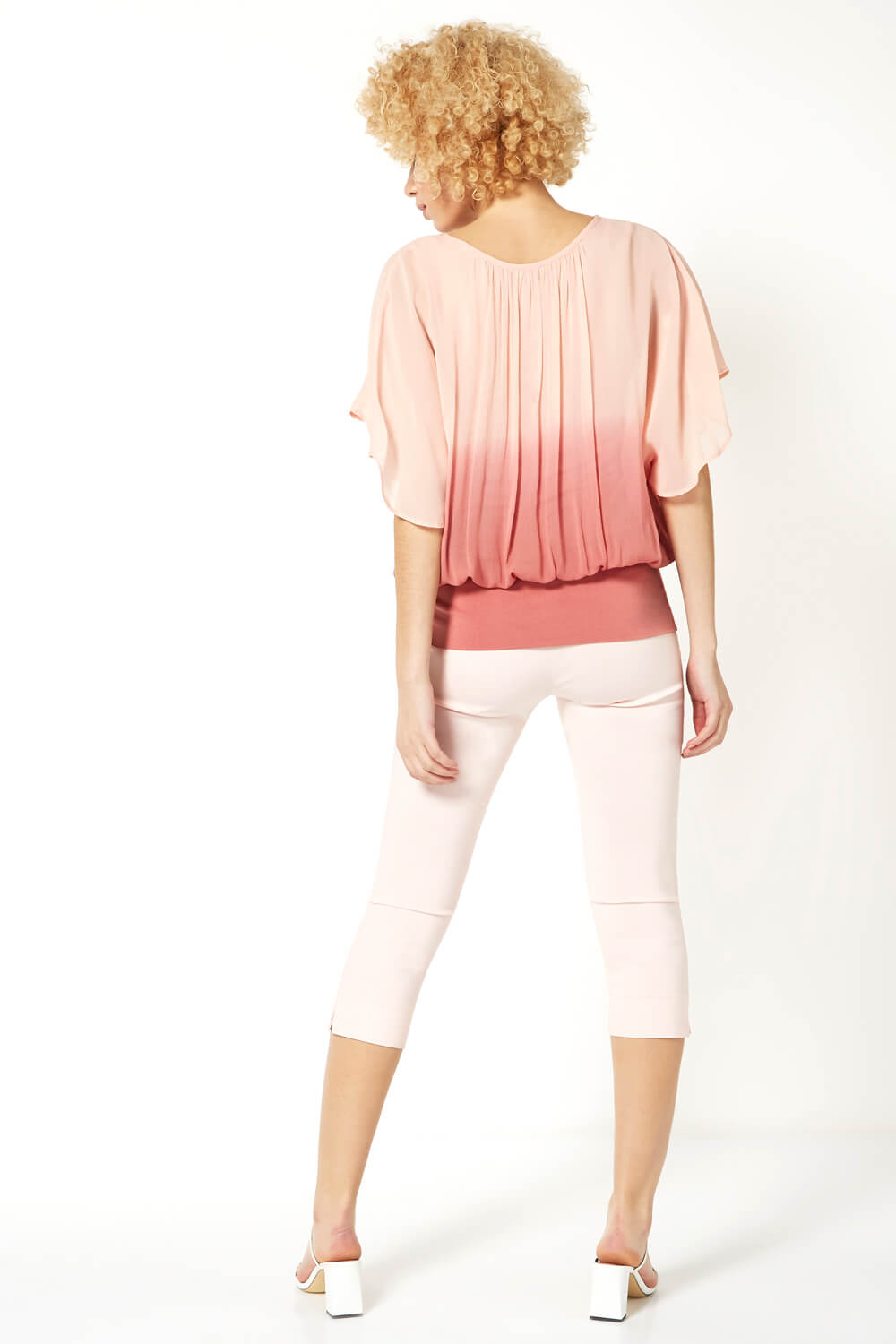 Light Pink Ombre Batwing Overlay Top, Image 3 of 5