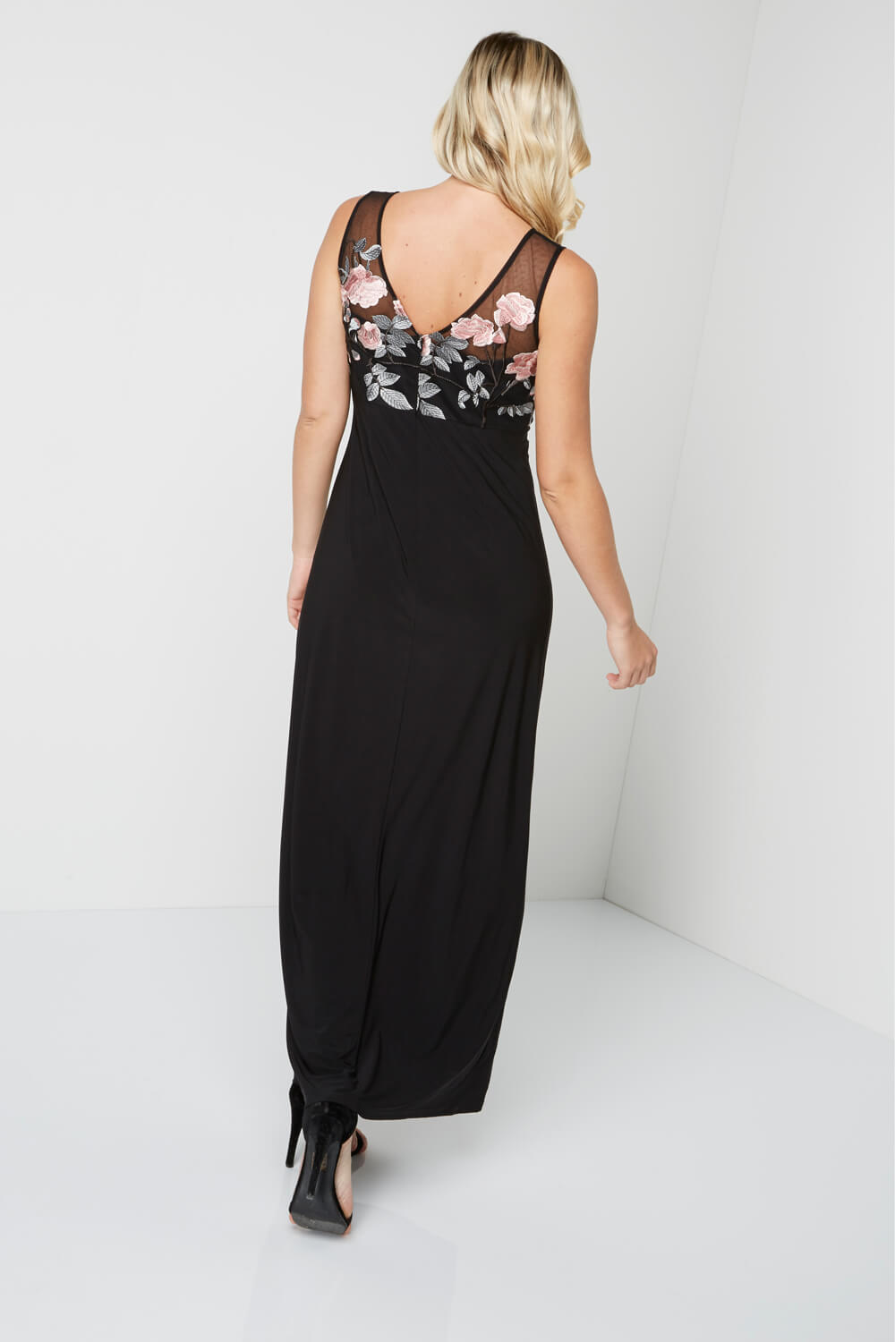 Black Rose Embroidered Maxi Dress, Image 2 of 4