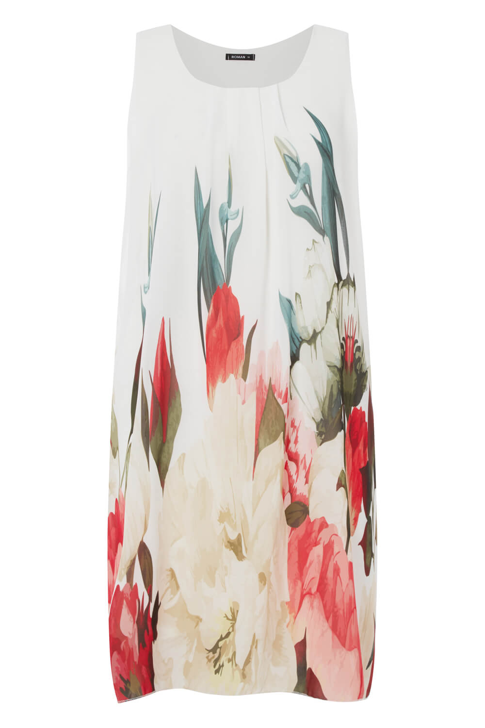 Ivory  Floral Print Swing Dress, Image 4 of 4