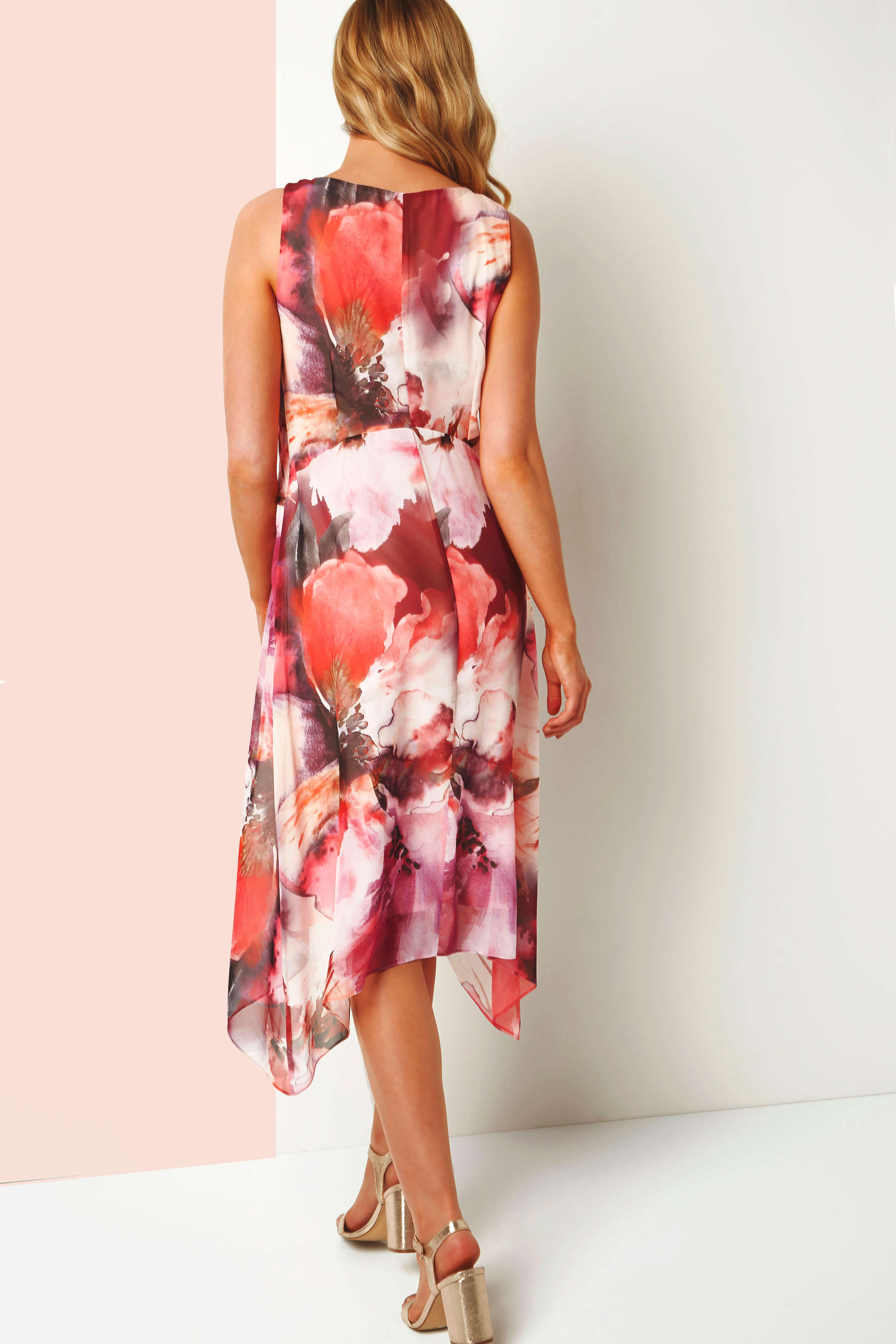 PINK Floral Chiffon Dress, Image 2 of 4