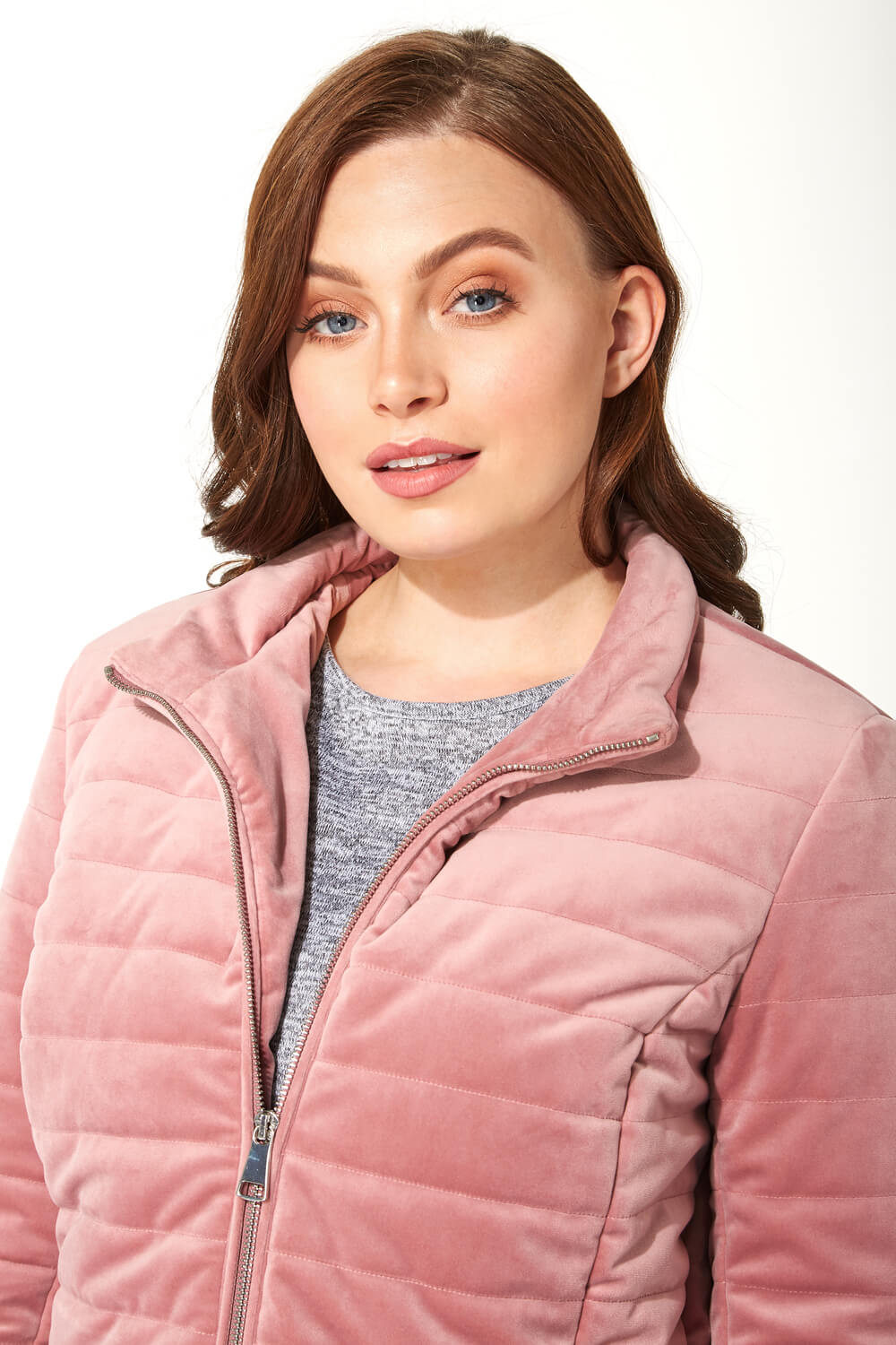PINK Velour Texture Quilted Jacket, Image 4 of 5